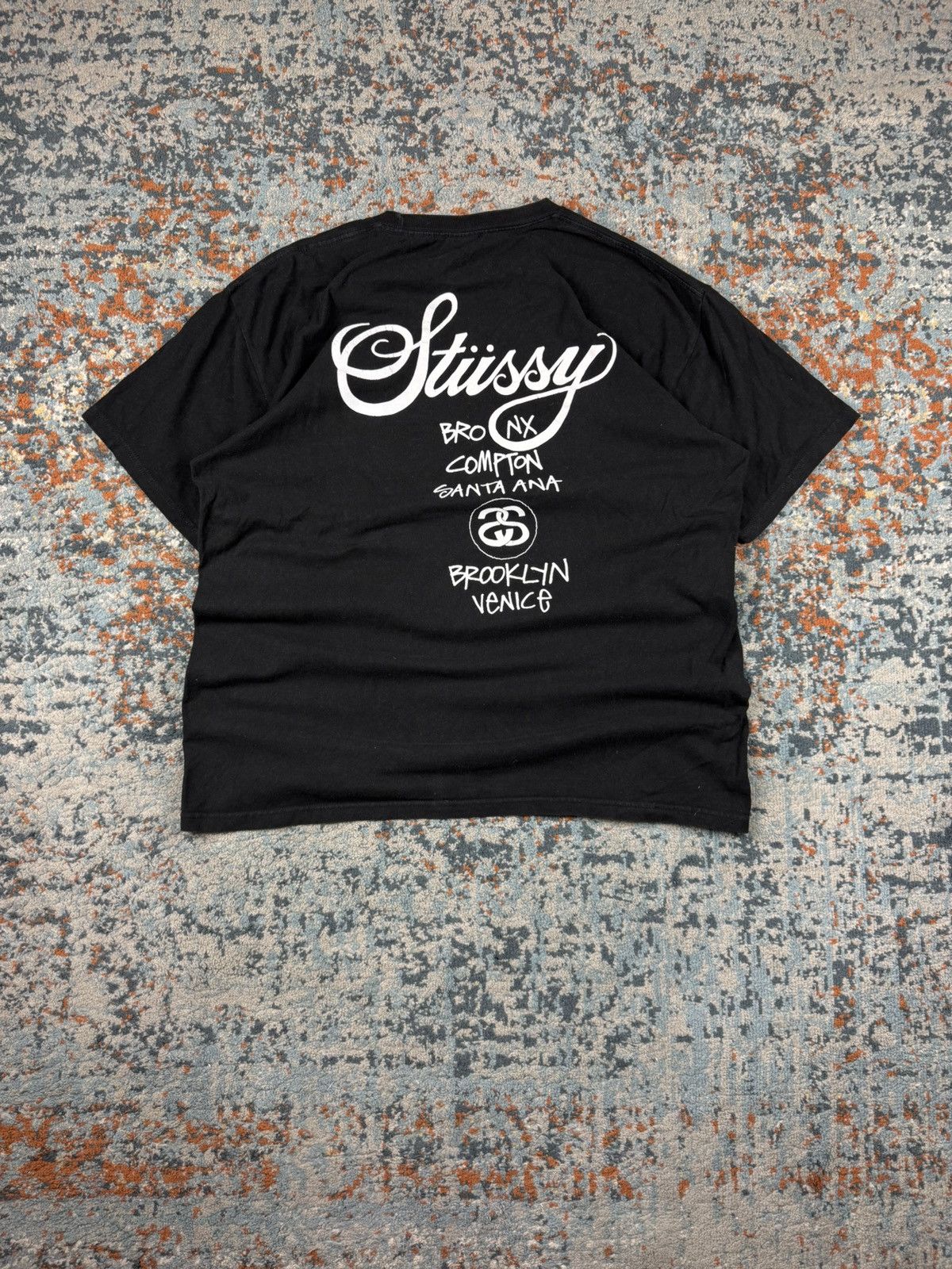 Stussy × Vintage Vintage y2k Stussy cities big logo graphic tee Size US L / EU 52-54 / 3 - 2 Thumbnail