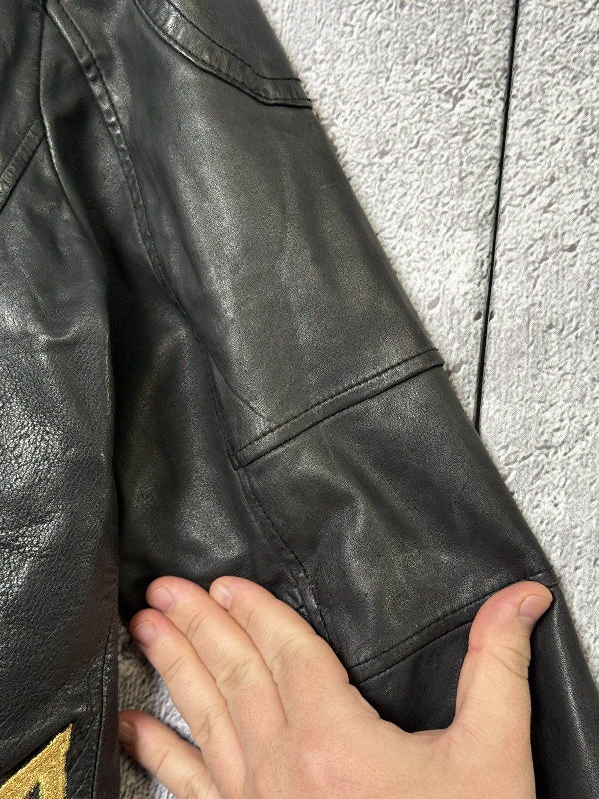 Wilsons Leather Vintage Wilsons Leather Black Biker Jacket Embroidered Flame Size US S / EU 44-46 / 1 - 7 Thumbnail