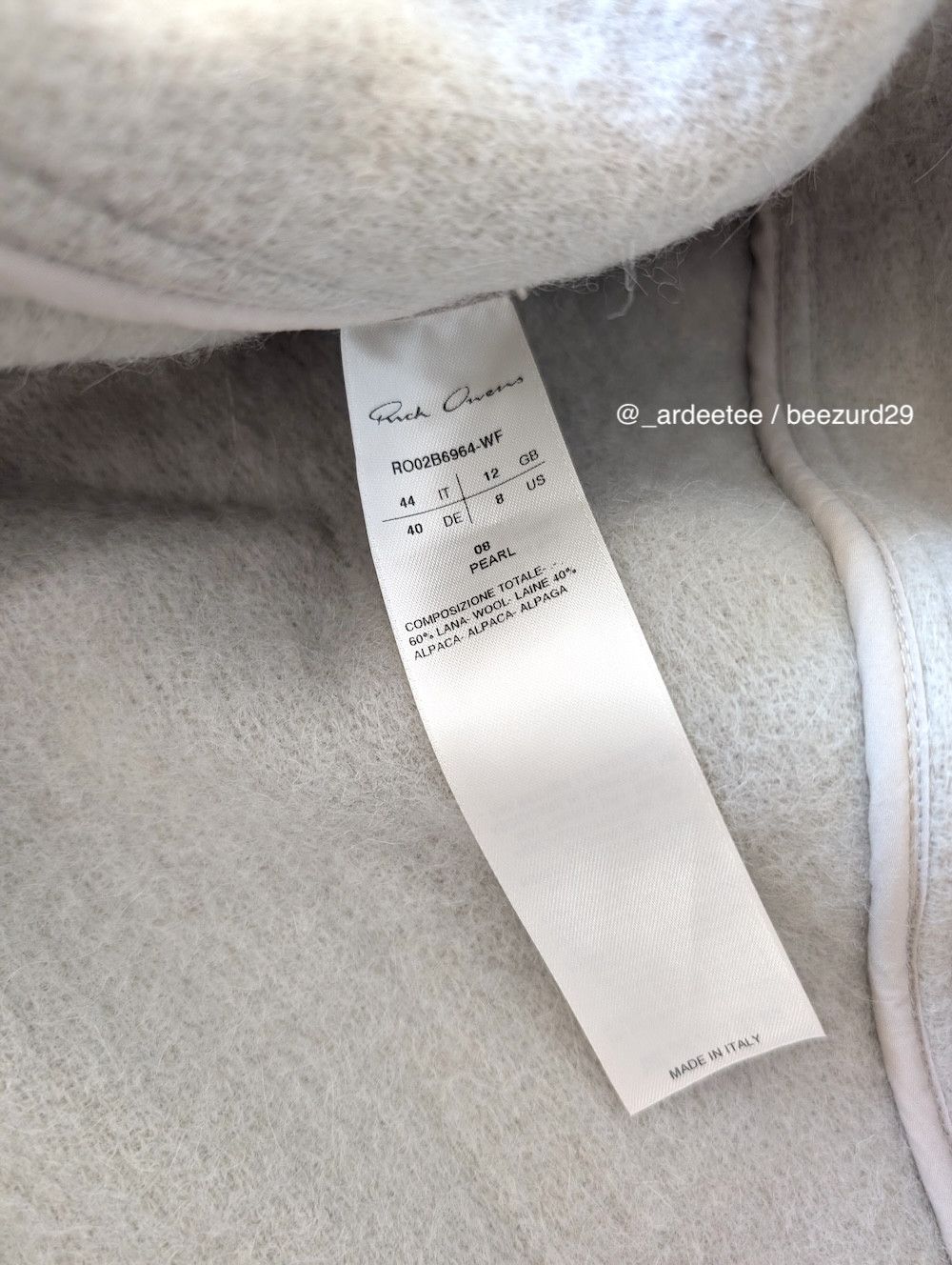 Rick Owens *NEW* ALPACA/WOOL COWL NECK PONCHO COAT FW22 $2,590 44IT Size M / US 6-8 / IT 42-44 - 11 Thumbnail