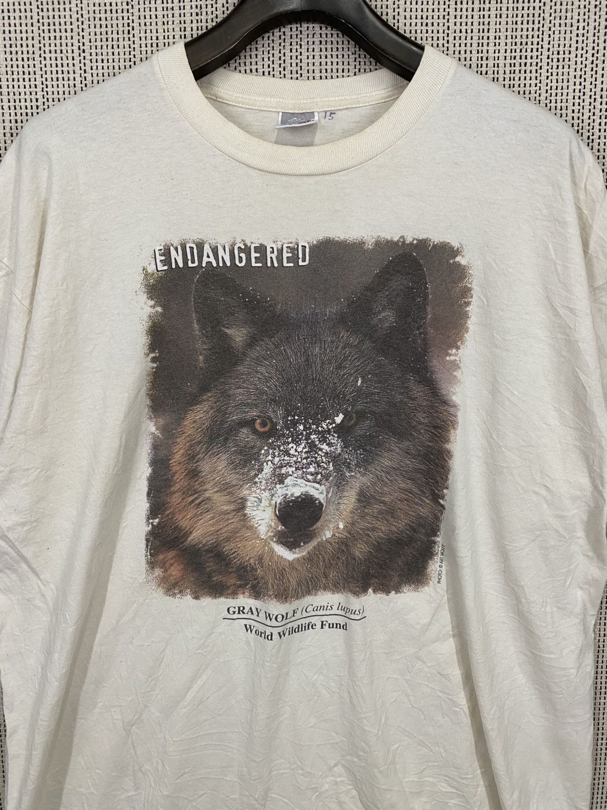 Vintage Vintage gray wolf world wildlife fund tshirt Size US XXL / EU 58 / 5 - 4 Thumbnail
