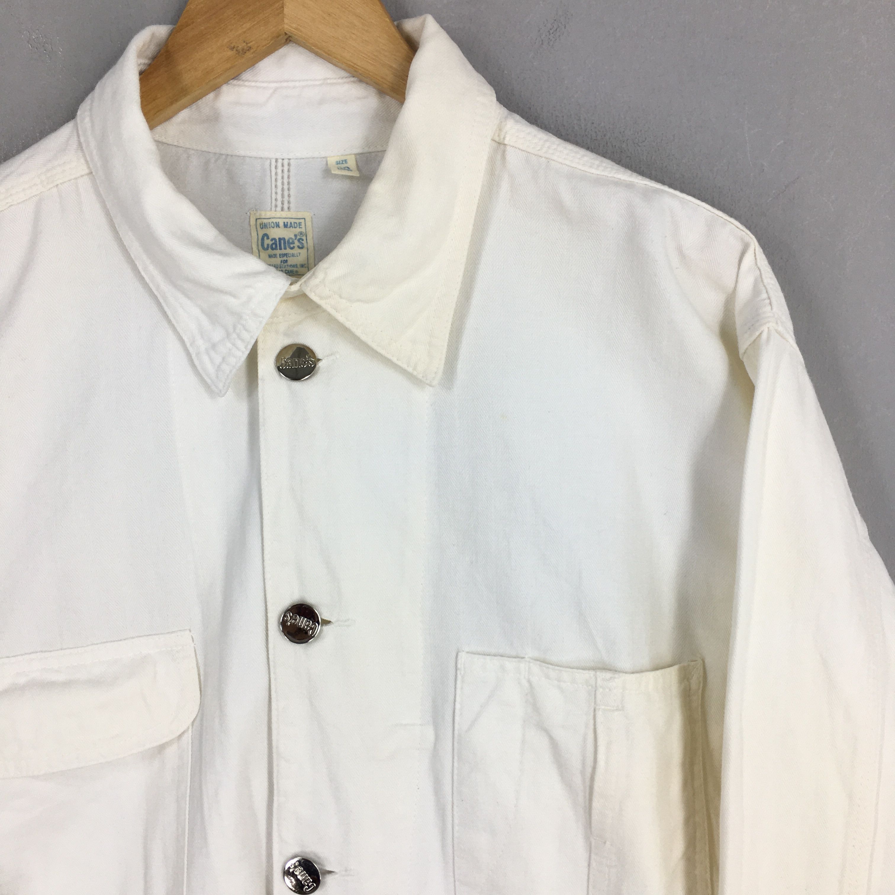 Sugar Cane 80s Sugar Cane's Workers Jeans White Casual Jacket Large Size US L / EU 52-54 / 3 - 2 Thumbnail