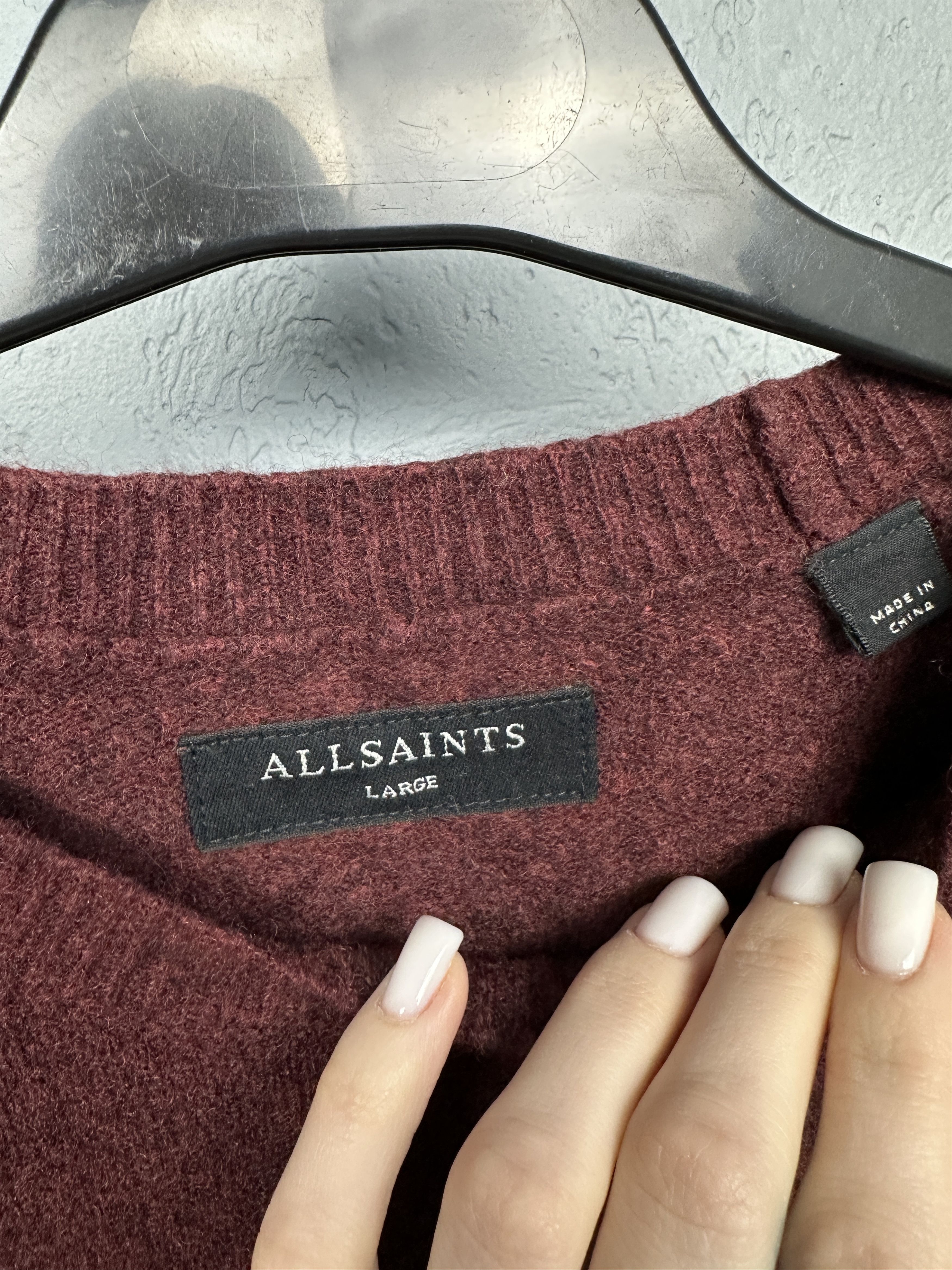 Allsaints Allsaints Statten Mens Polyamide - Wool Crew Neck Sweater Size US L / EU 52-54 / 3 - 4 Thumbnail