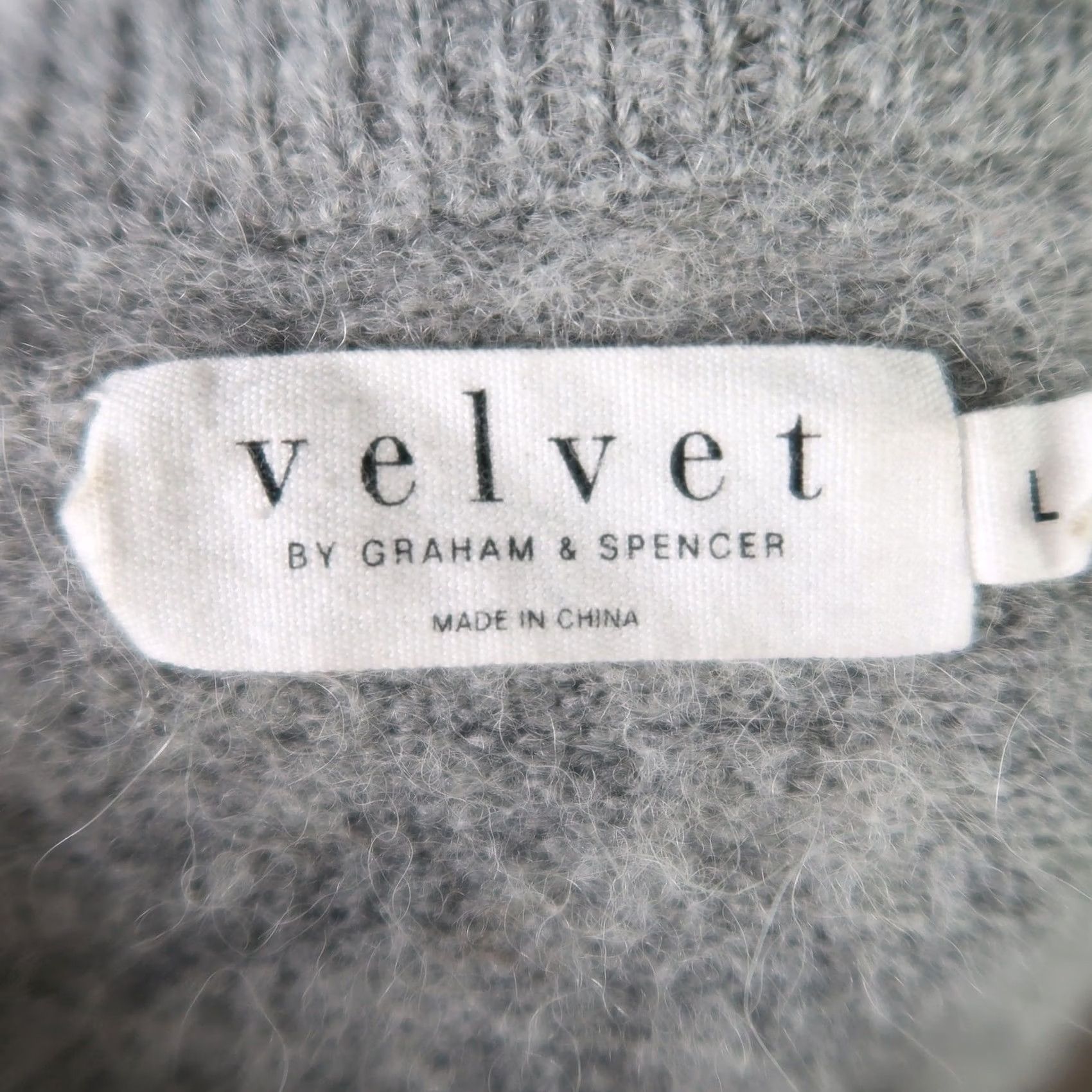 Velvet Velvet by Graham & Spencer Sweater Dress Wool Blend Knit V-Neck Long Sleeve Grey L Women, Knee Length, Fall Winter Spring Size L / US 10 / IT 46 - 5 Thumbnail