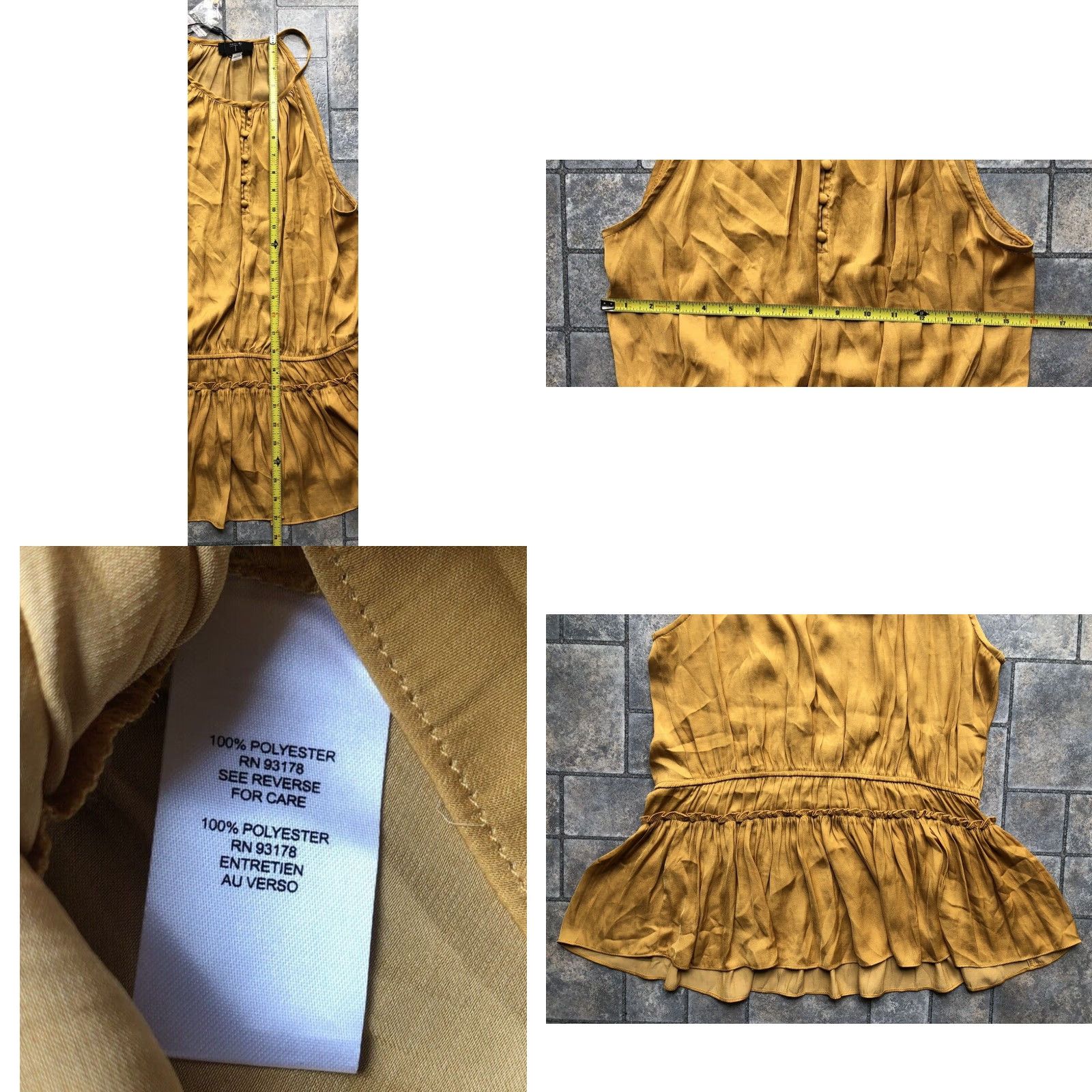 Vintage NWT Tahari Womens Tank Top L Yellow Marigold Sleeveless Shirt Casual Workwear Hipster Preppy Designer Nerd Size L / US 10 / IT 46 - 8 Thumbnail