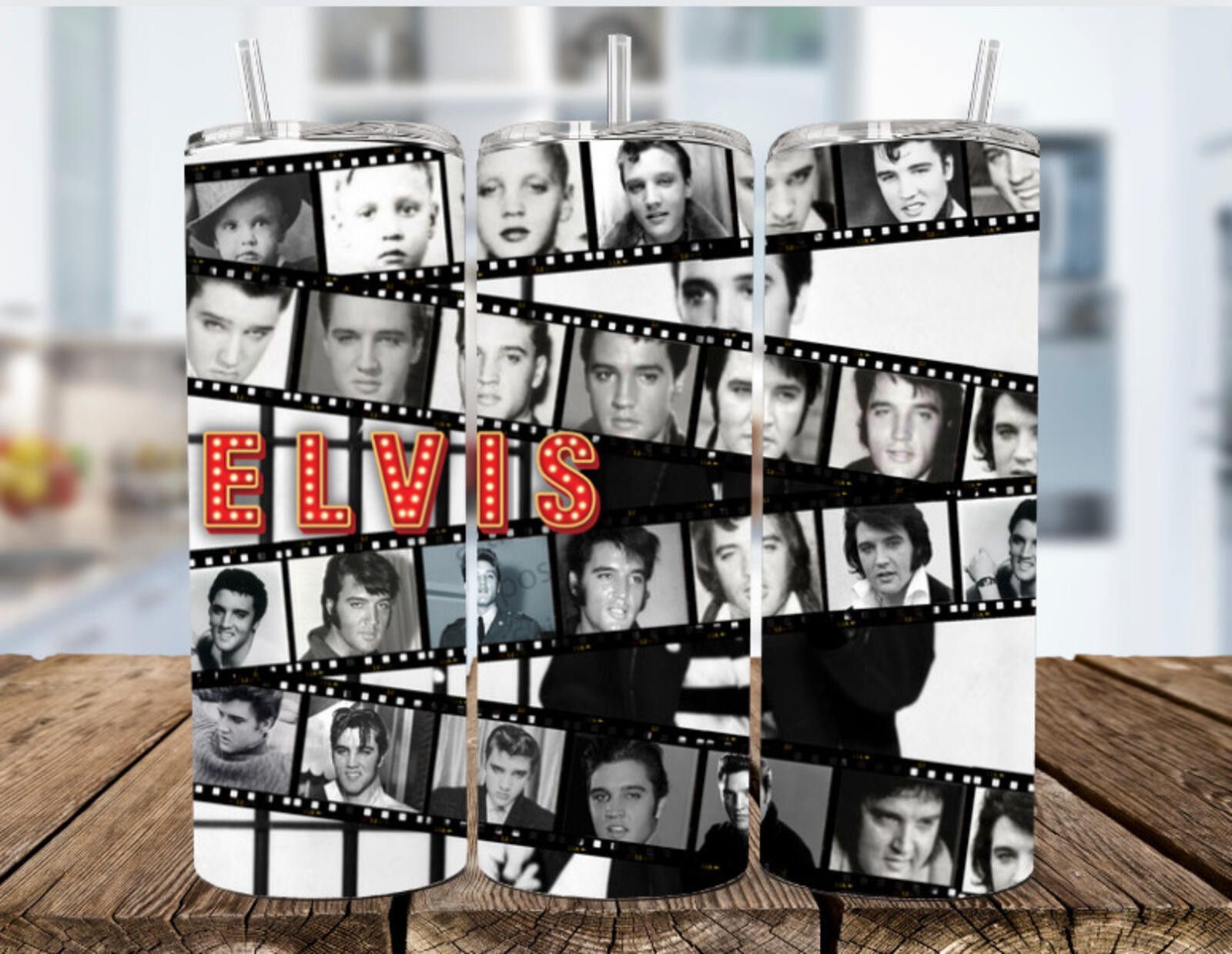 The Unbranded Brand Elvis Presley Stainless Steel Tumbler Movie Pictures Size ONE SIZE - 1 Thumbnail