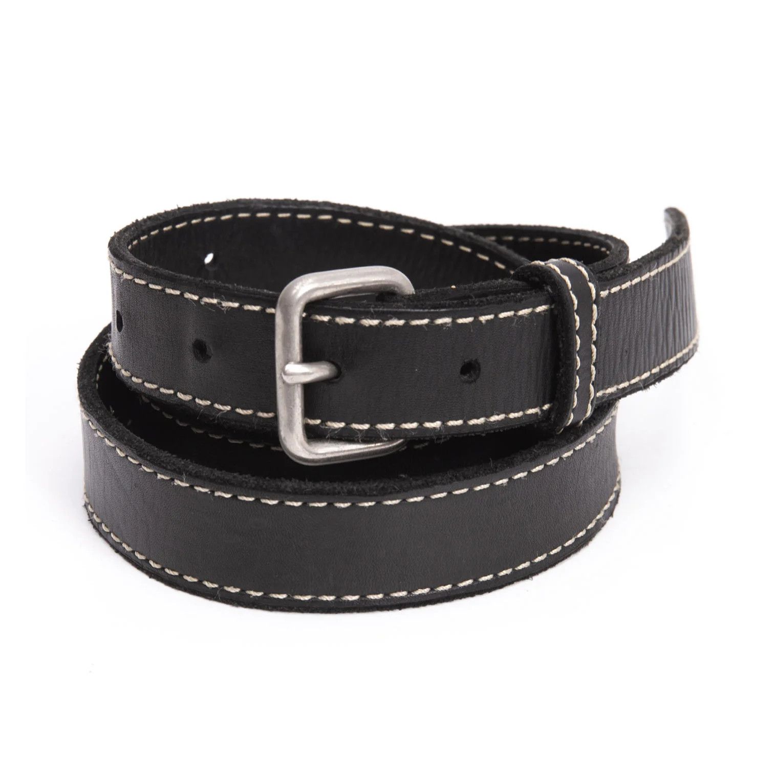 Comme des Garcons Homme Plus Stitched Leather Belt in Black, Size S Size ONE SIZE - 1 Thumbnail