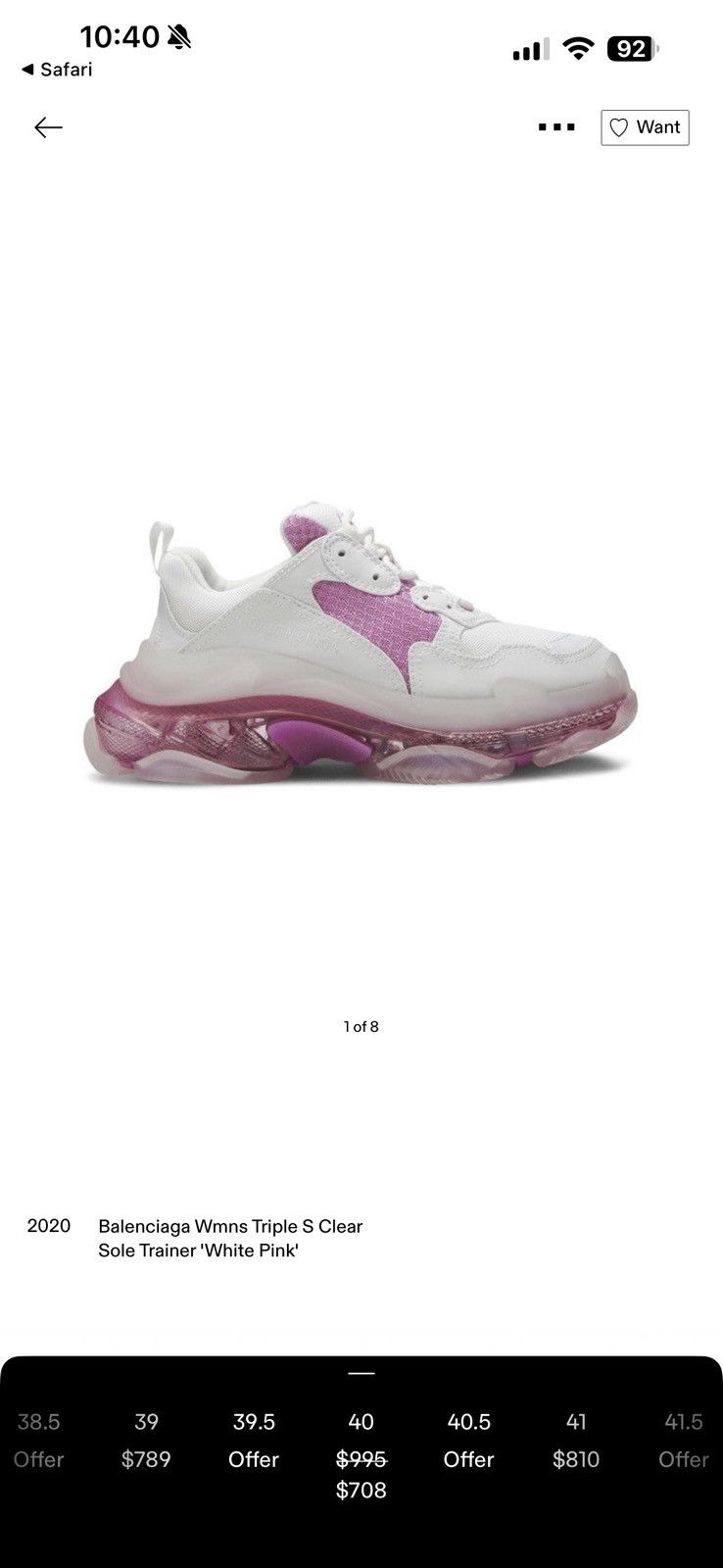 Balenciaga Balenciaga Triple S Clear Sole Trainer Size US 8 / IT 38 - 2 Thumbnail
