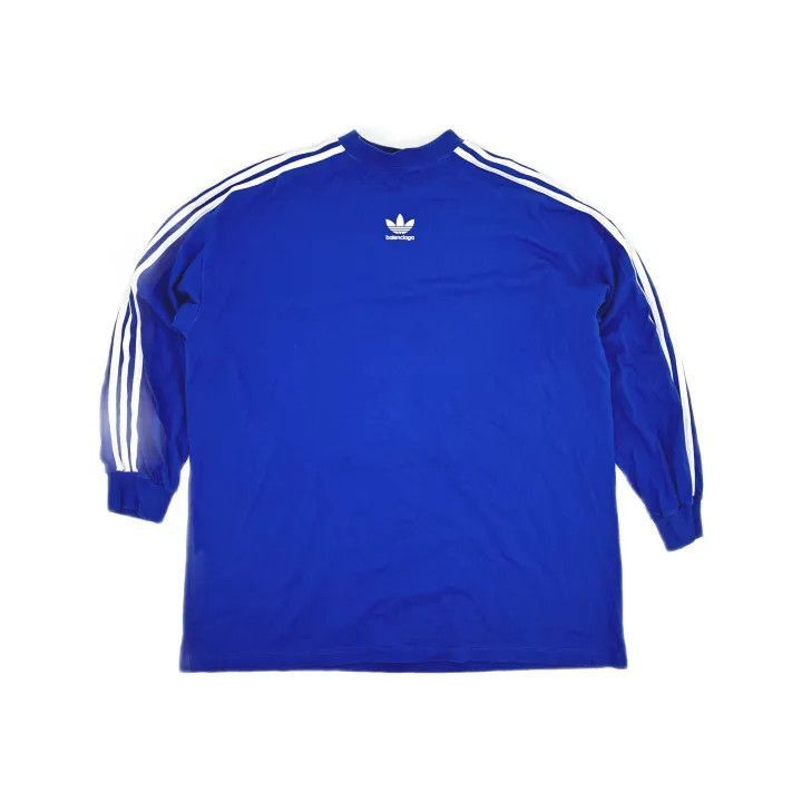 Balenciaga Balenciaga Balenciaga x adidas Originals Blue Long Sleeve Size US M / EU 48-50 / 2 - 2 Thumbnail