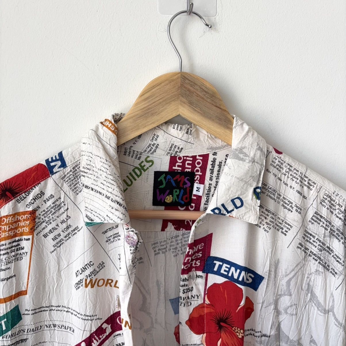 Jams World Vintage International Classified Newspaper Hawaiian Shirt Size US M / EU 48-50 / 2 - 3 Thumbnail