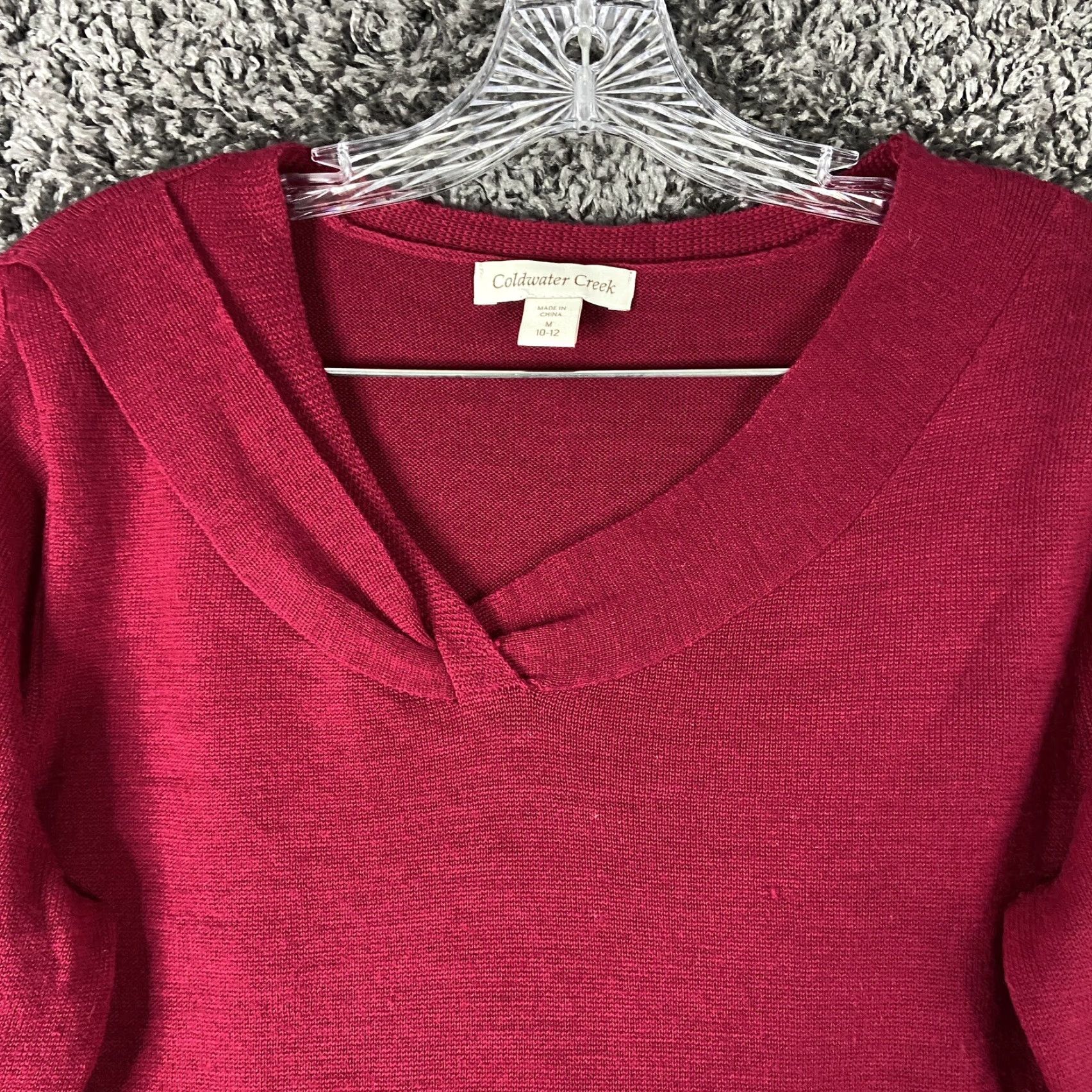 Coldwater Creek COLDWATER CREEK Knit Blouse Shirt Women M 10-12 Red 3/4 Sleeve Size M / US 6-8 / IT 42-44 - 4 Thumbnail