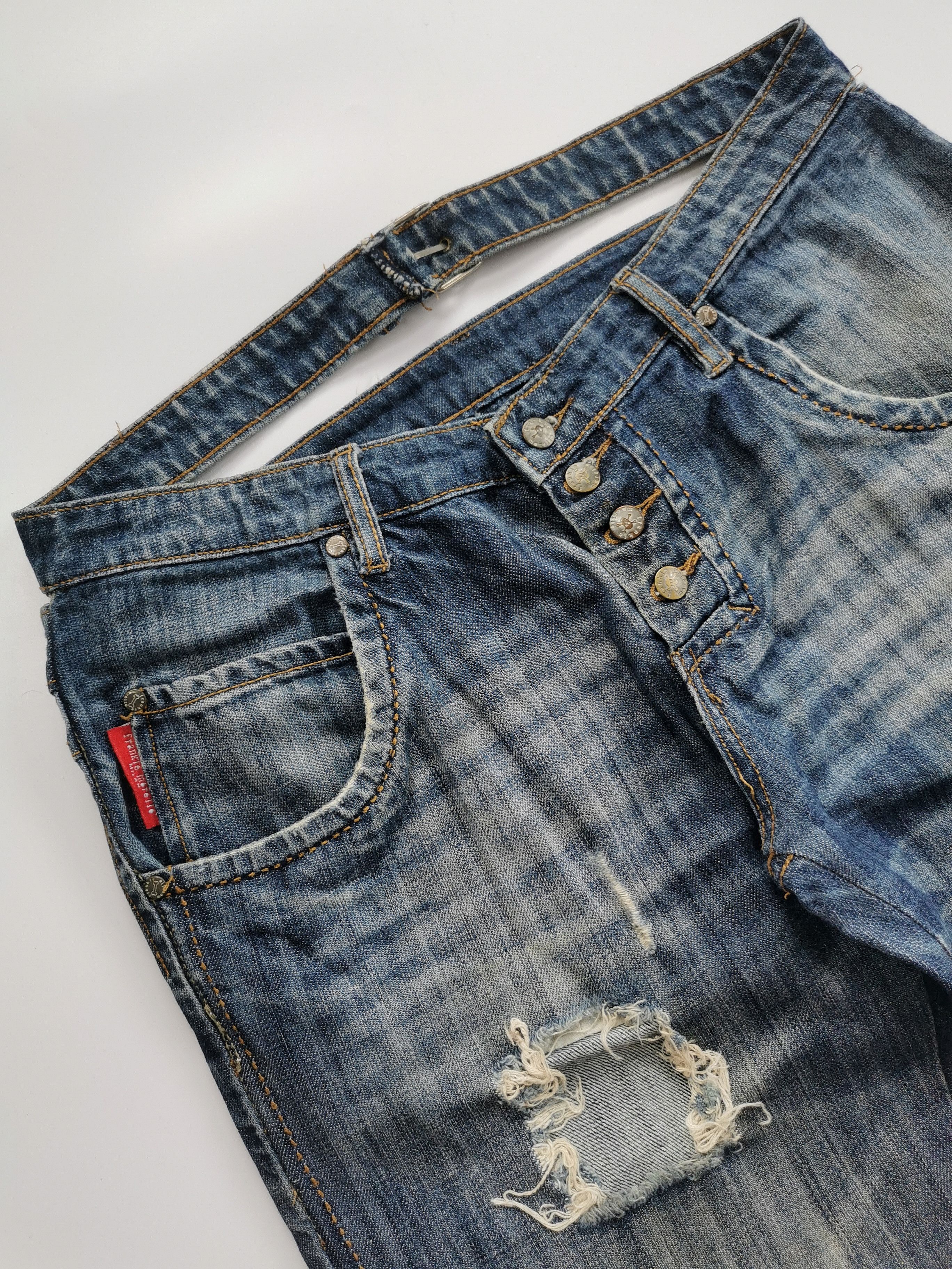 Frankie Morello Frankie Morello Y2K Gimmick Skull Damage Processing Jeans Size US 32 / EU 48 - 4 Thumbnail