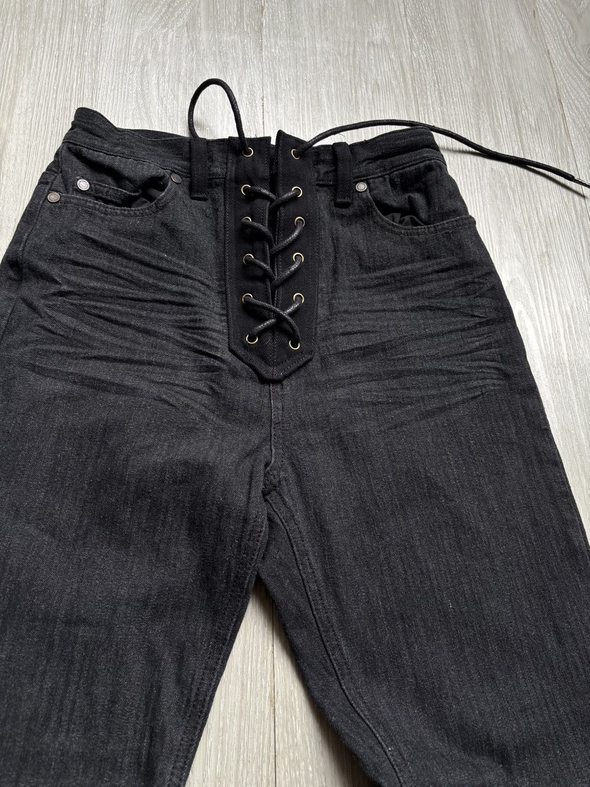 Japanese Brand EMODA lace-up flare jeans Size US 26 / EU 42 - 2 Thumbnail