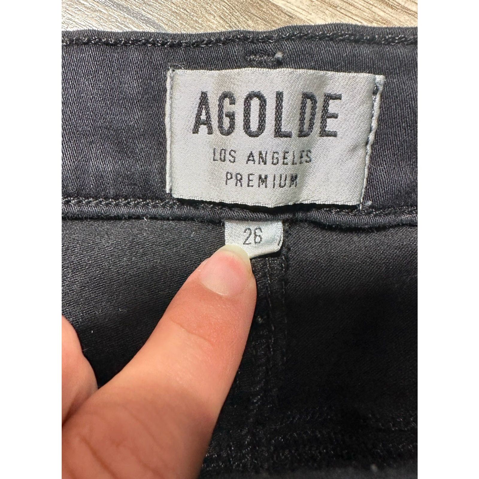 Agolde AGOLDE Jeans Women 26 Black Cotton Blend Skinny Distressed Size 26" / US 2 / IT 38 - 3 Thumbnail
