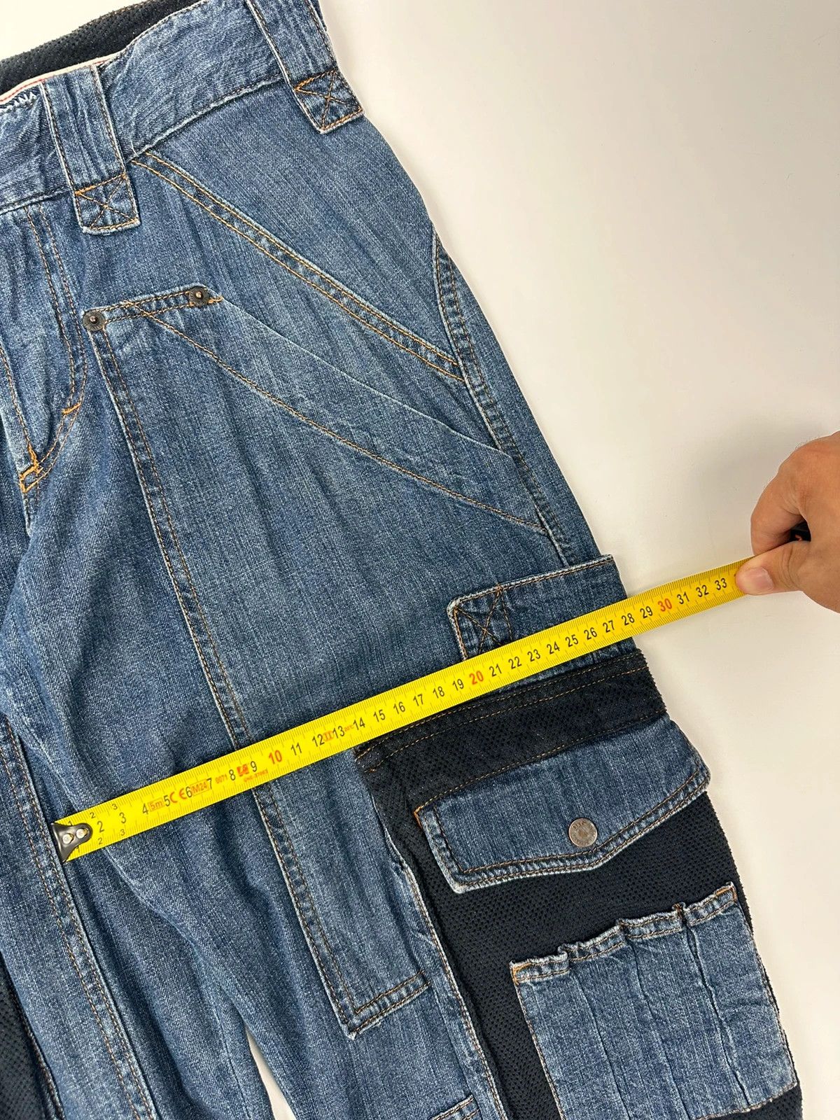 Dolce & Gabbana Dolce Gabbana SS03 Extra Long Cargo Mesh Denim Pants Size US 30 / EU 46 - 15 Thumbnail