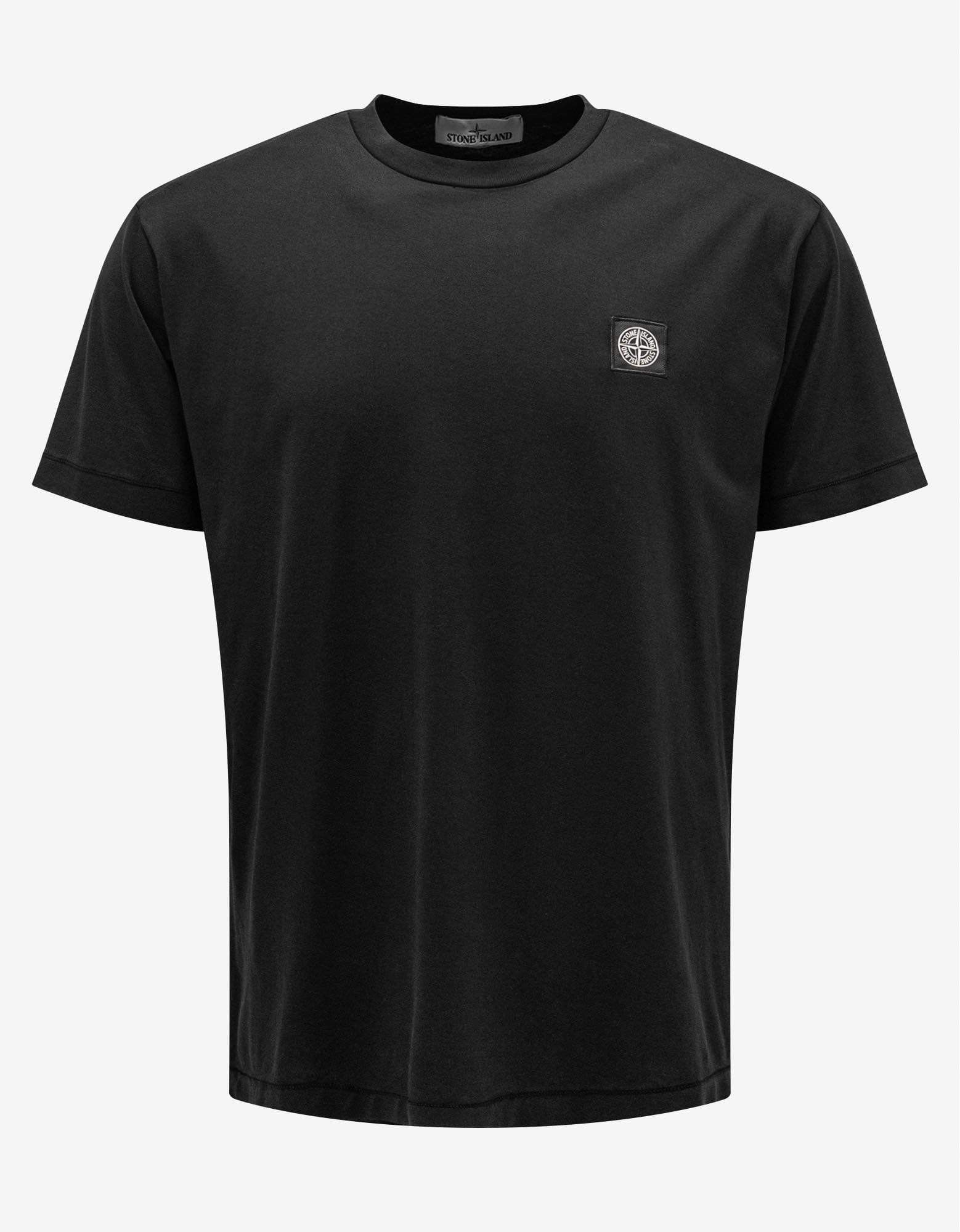 image of Stone Island Black Compass Patch T-Shirt, Men's (Size Small)