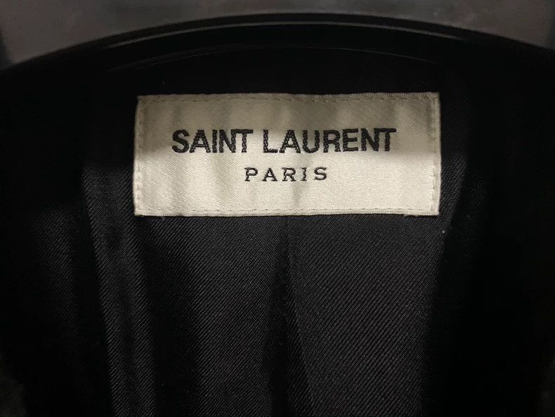 Yves Saint Laurent Saint Laruent 19fw runway black dark grain four-button floc Size 46R - 3 Thumbnail