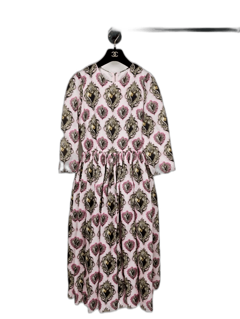 Dolce & Gabbana Dolce & Gabbana Silk Heart Dress Size M / US 6-8 / IT 42-44 - 1 Thumbnail