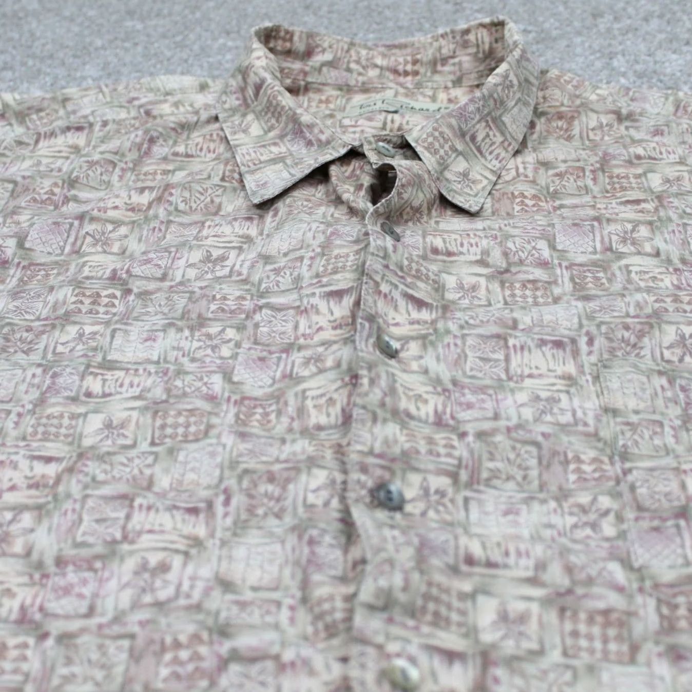 Tori Richard Tori Richard Shirt Adult 2XL XXL Beige Cotton Lawn Short Sleeve Button Up Size US XXL / EU 58 / 5 - 4 Thumbnail