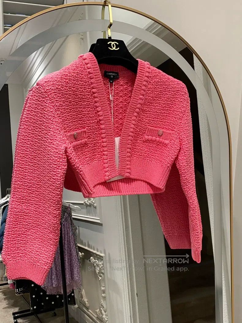Chanel Chanel 22-year-old pink orange knitted cardigan coat Size XS / US 0-2 / IT 36-38 - 1 Thumbnail
