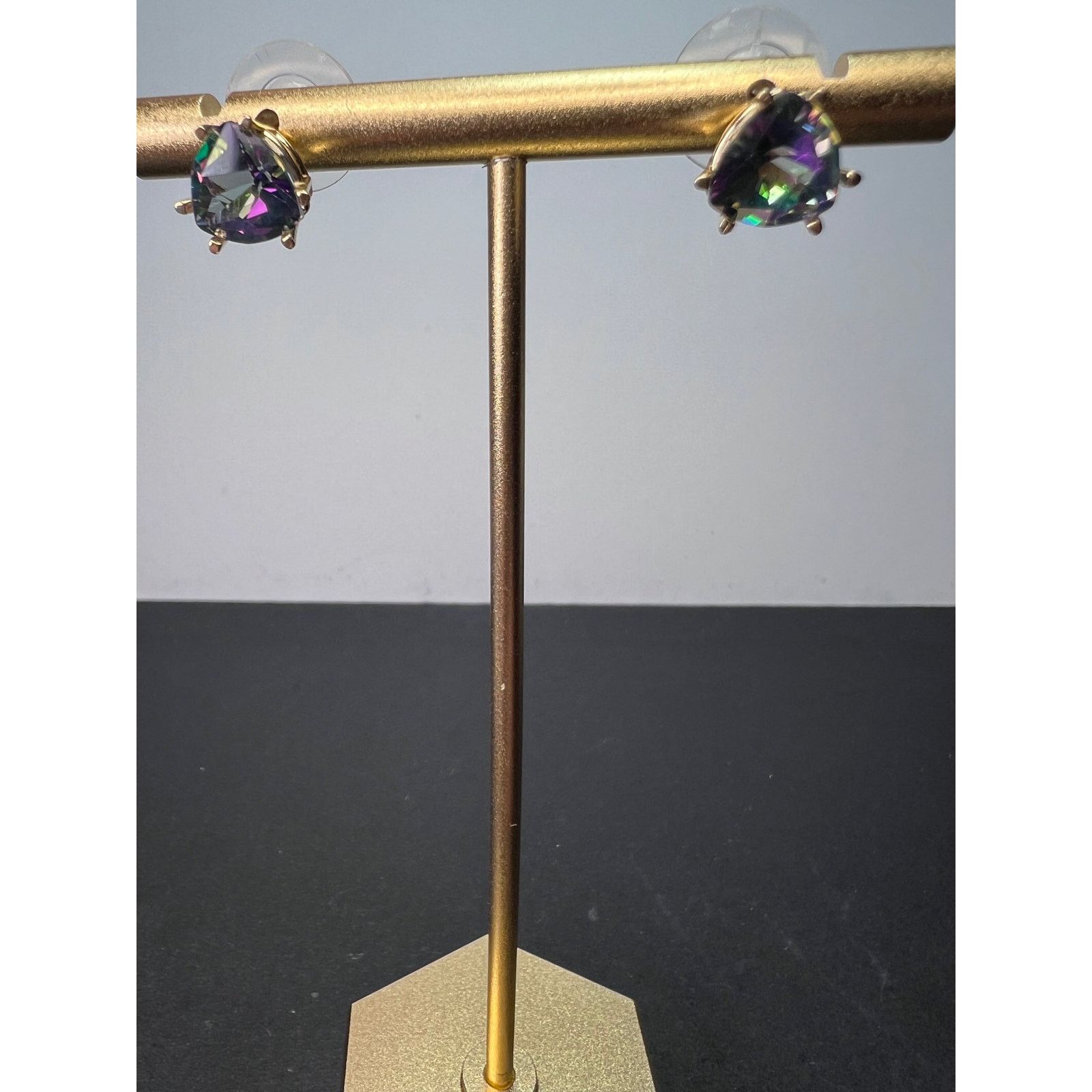 Other 14k gold trilliant mystic fire topaz stud earrings Size ONE SIZE - 8 Thumbnail
