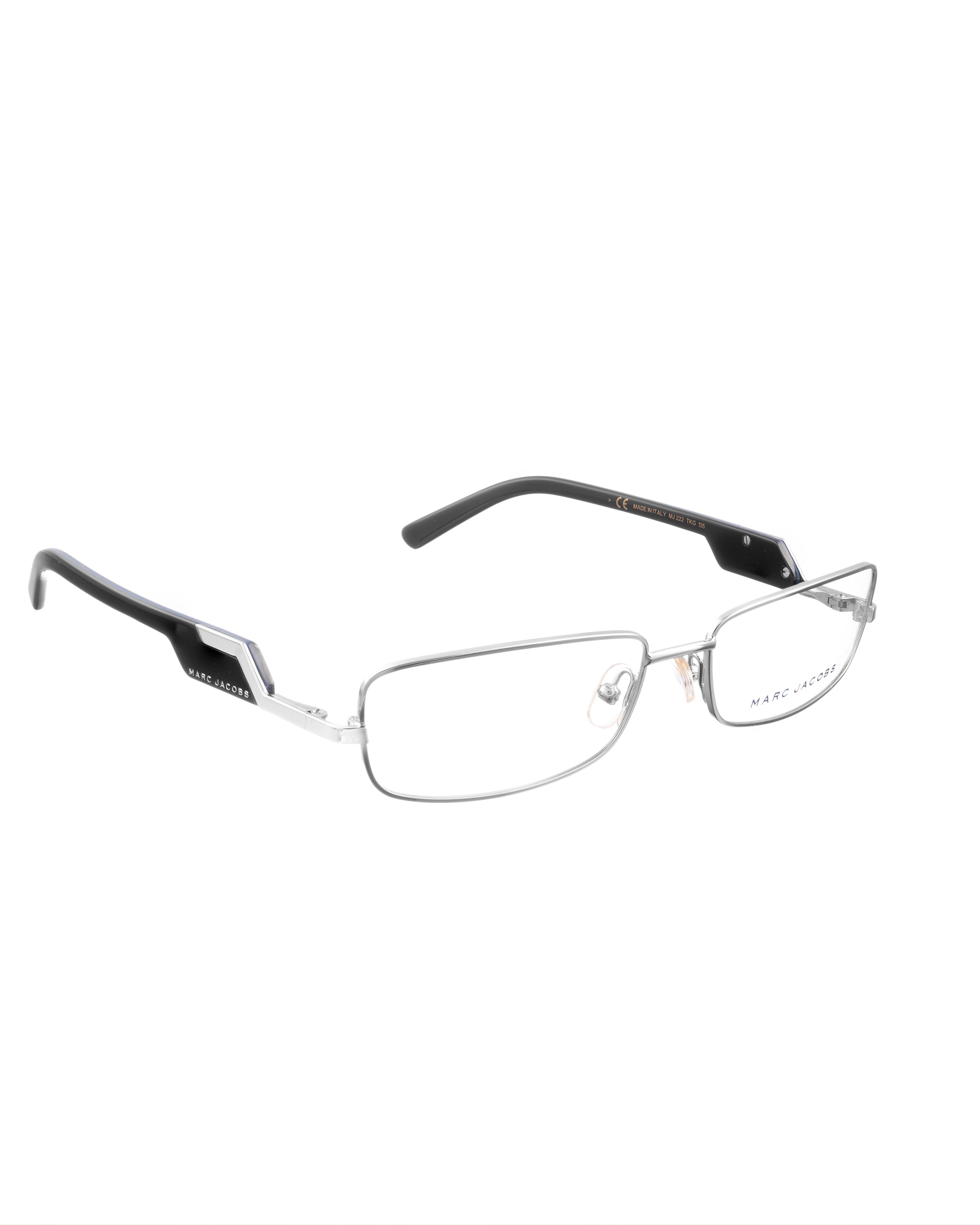 Marc Jacobs Marc Jacobs 00s Black and Silver Rectangular Glasses Size ONE SIZE - 1 Thumbnail