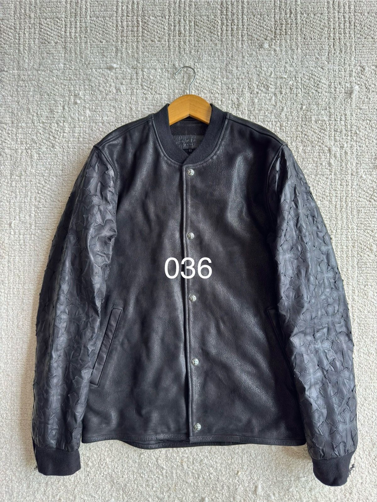 Chrome Hearts Flurries Leather Cemetery Cross Jacket Size US L / EU 52-54 / 3 - 1 Thumbnail