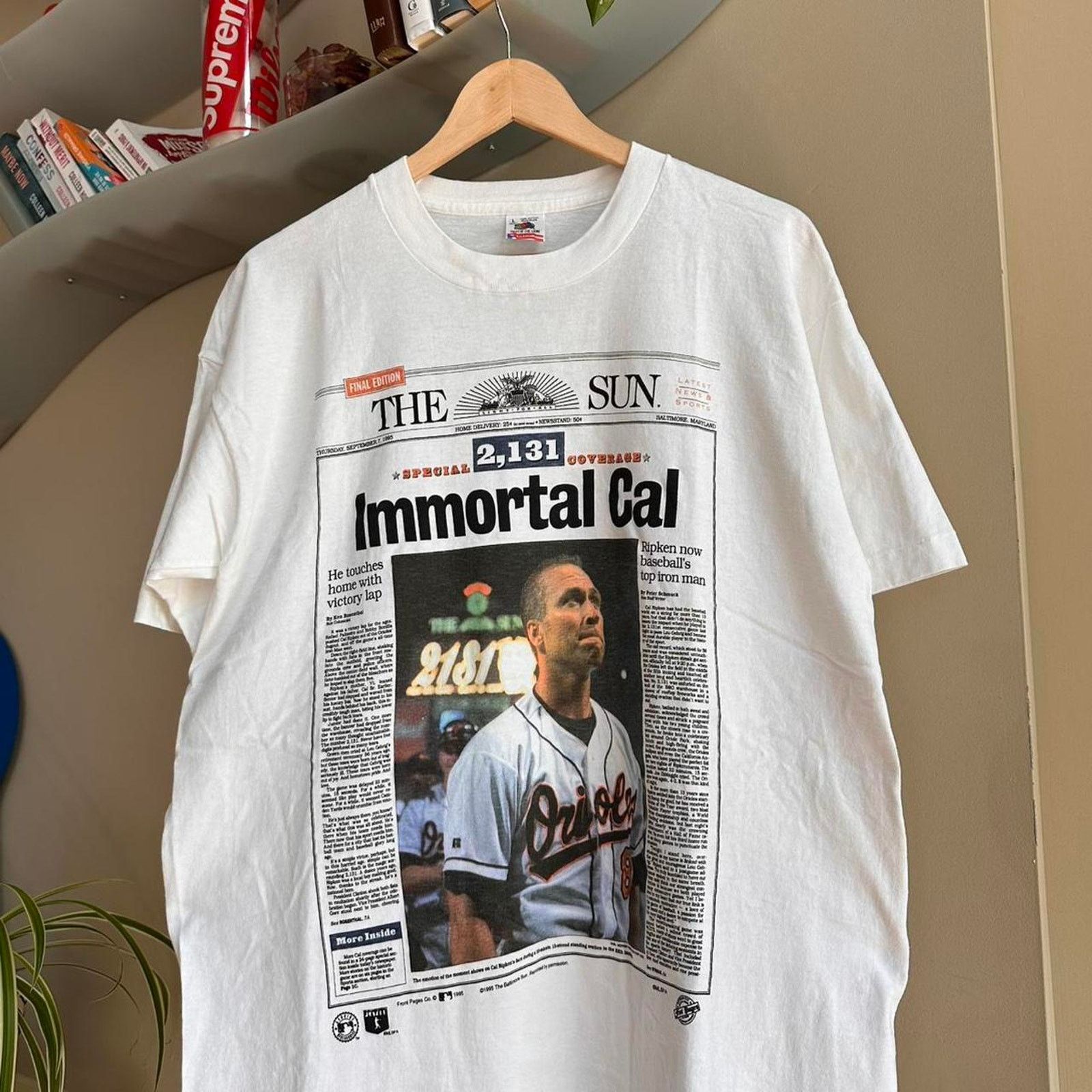 Fruit Of The Loom × Vintage Vintage 1995 Baltimore Orioles Cal Ripkin Jr T-Shirt Size US L / EU 52-54 / 3 - 2 Thumbnail