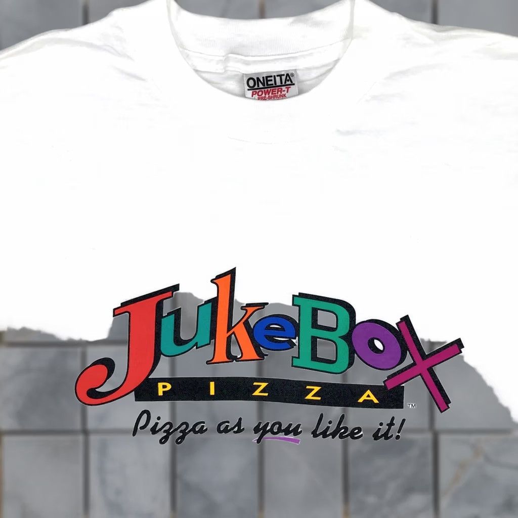 Vintage VINTAGE JUKEBOX PIZZA T-Shirt XL White 80s 90s Mens Oneita NOS Deadstock Jukebox Pizza Waterford Ohio Shirt Size US XL / EU 56 / 4 - 1 Thumbnail