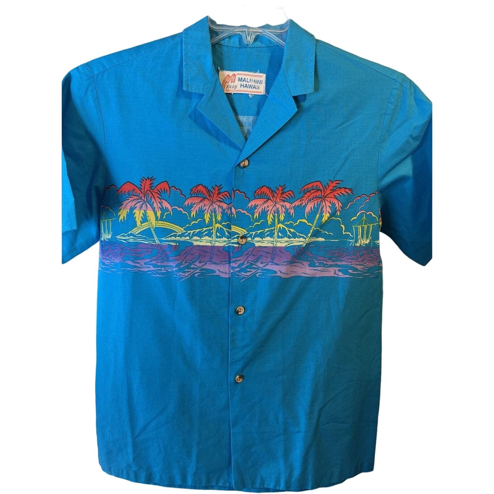Other Malihini VTG Men M Blue Tropical Print Cotton Hawaiian Shirt Size US M / EU 48-50 / 2 - 1 Thumbnail