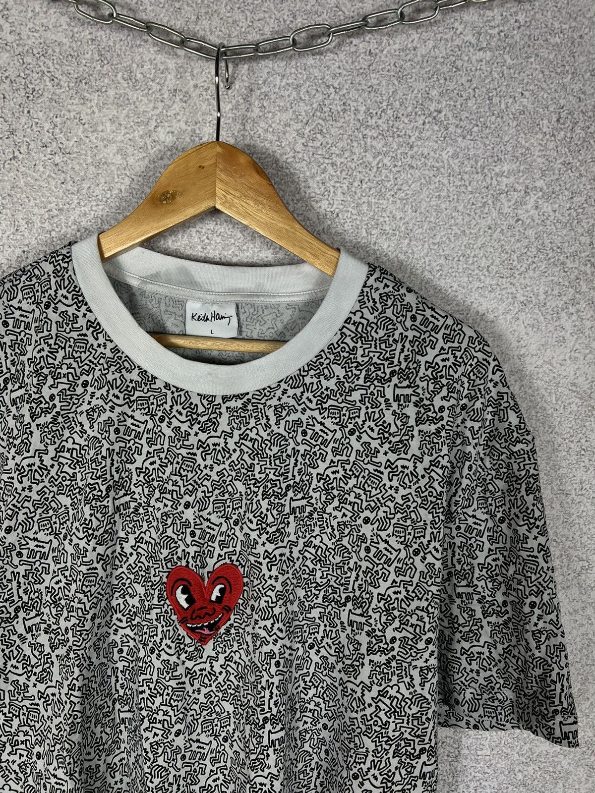 Keith Haring Keith Haring Monogram Designer T-Shirt Embroidered Heart Tee Size US L / EU 52-54 / 3 - 2 Thumbnail