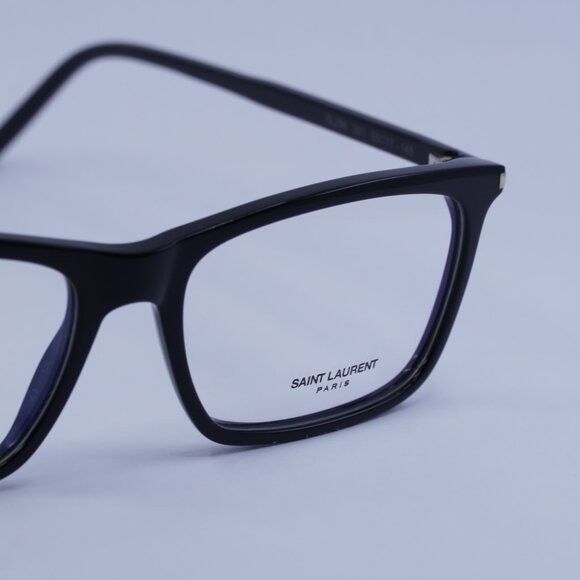 Saint Laurent Paris Saint Laurent SL296 001 Eyeglasses Black 55mm Rectangle Size ONE SIZE - 2 Thumbnail