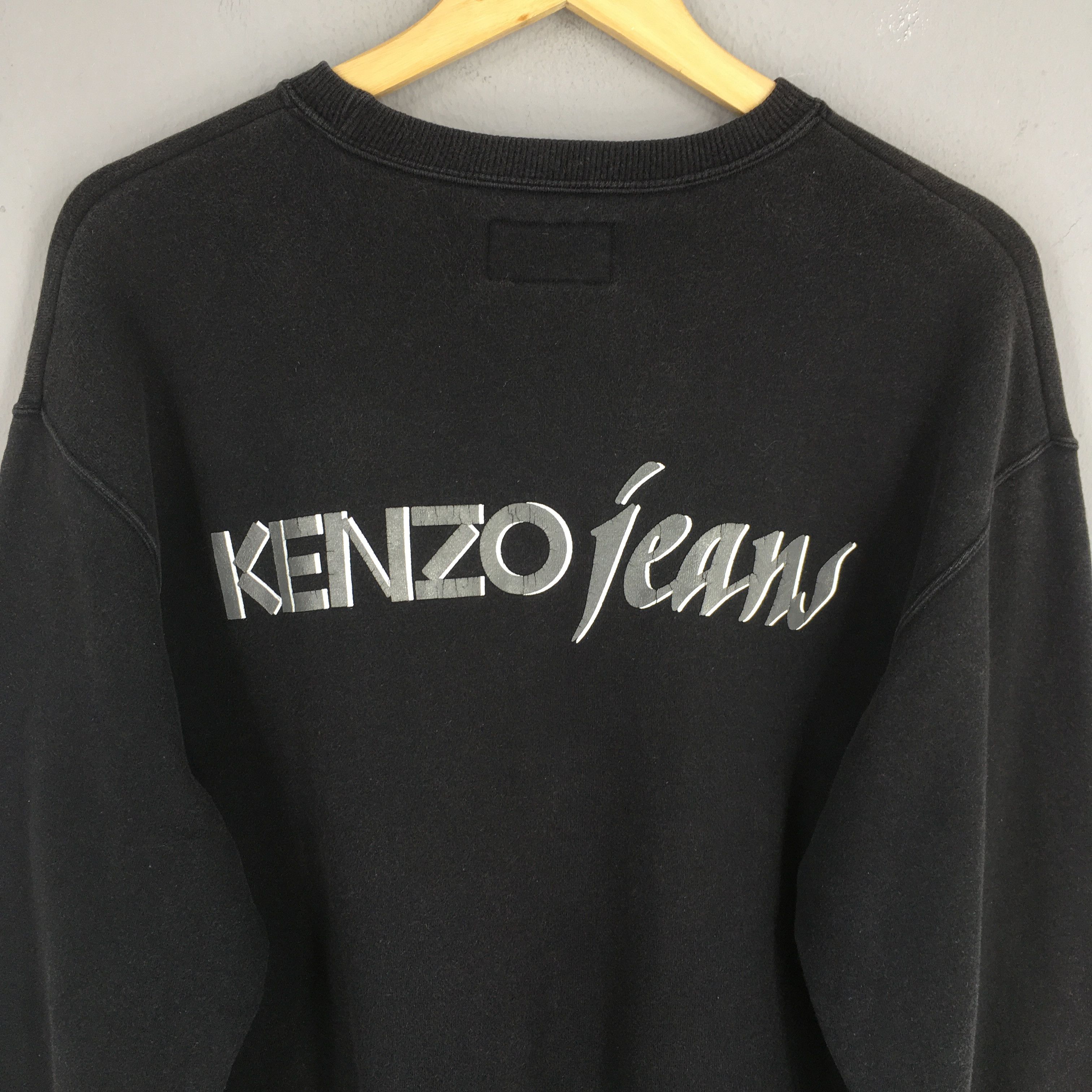 Japanese Brand × Kenzo Vintage Kenzo Jeans Black Sweatshirt Medium Size US M / EU 48-50 / 2 - 7 Thumbnail