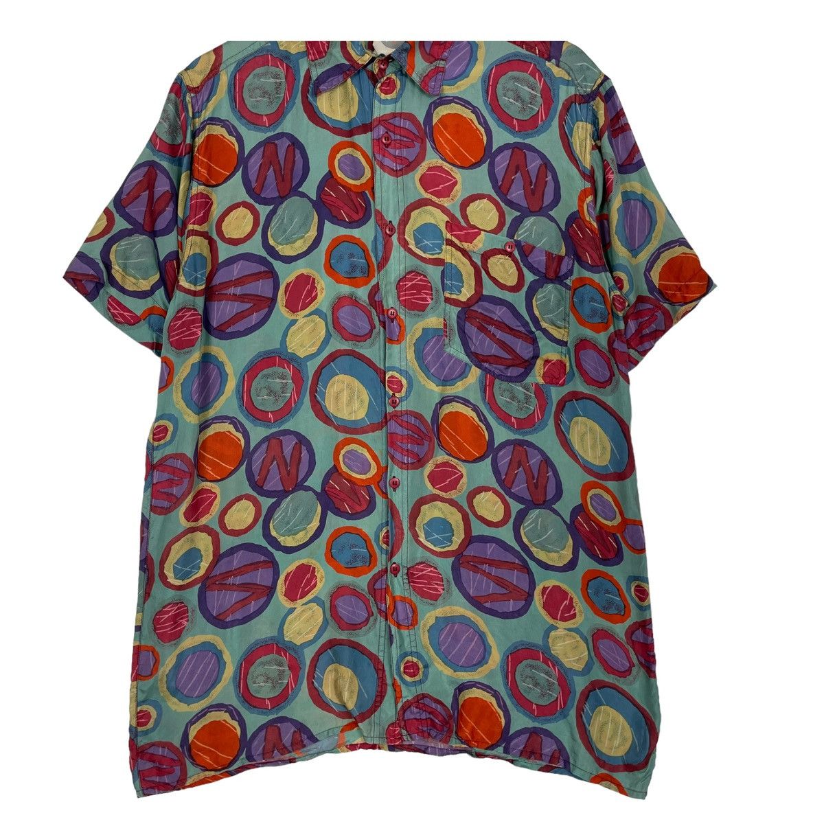 Japanese Brand × Vintage 💥VINTAGE SILK ART DEV BUTTON SHIRT Size US L / EU 52-54 / 3 - 5 Thumbnail