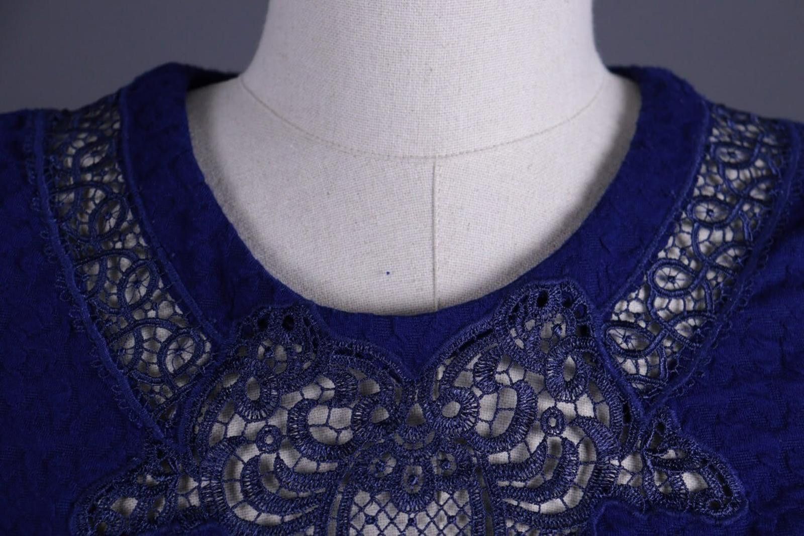 The Kooples The Kooples Blue Embroidered A-Line Dress Size S Size S / US 4 / IT 40 - 7 Thumbnail
