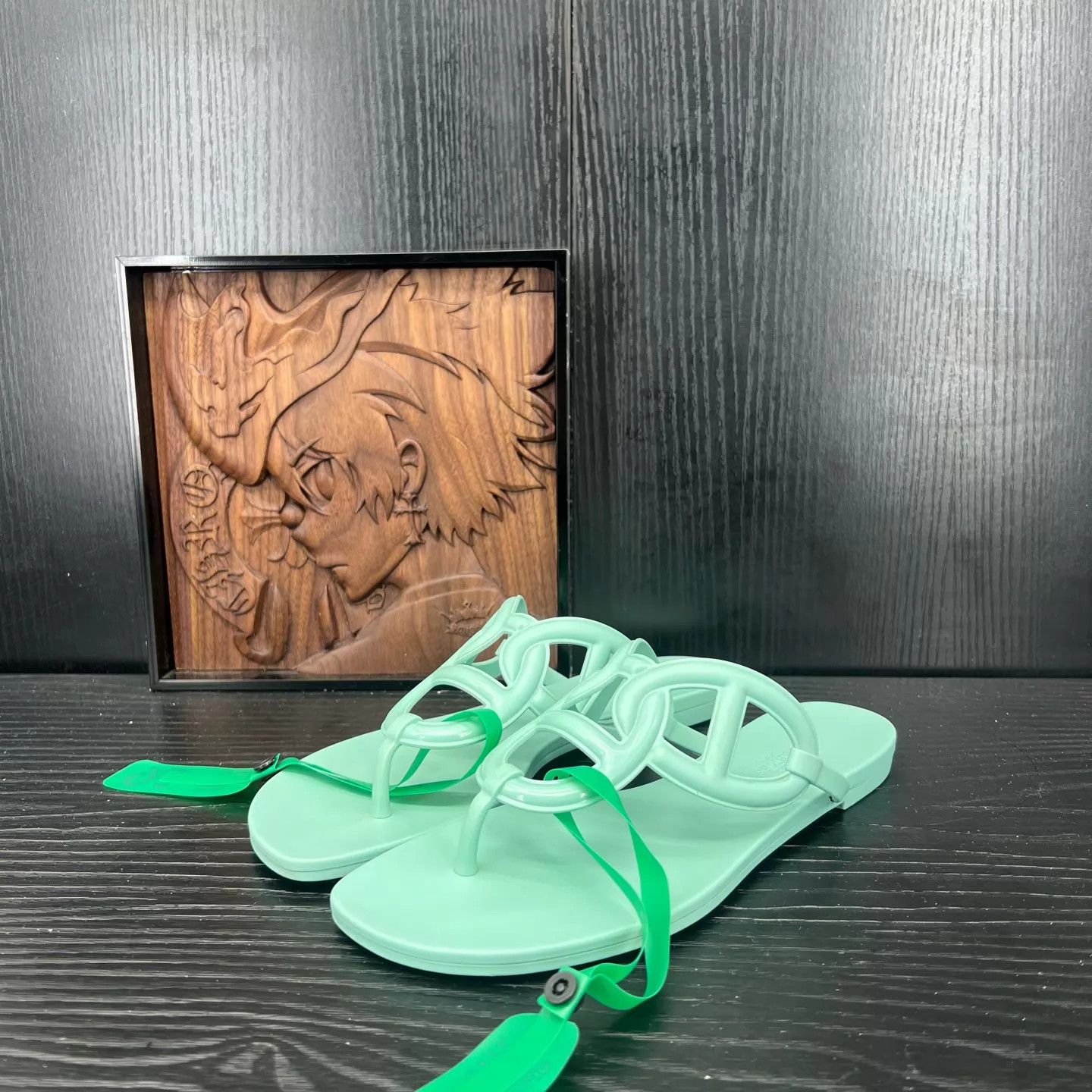 Hermes Hermès Egerie Green Flip Flops EU 38 Worn 1-2x Size US 7.5 / IT 37.5 - 1 Thumbnail