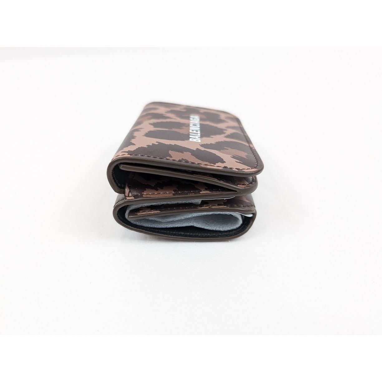 Balenciaga o1rshd1 Size:OS /Calfskin Logo Print Tri-Fold Wallet Leopard Size ONE SIZE - 5 Thumbnail