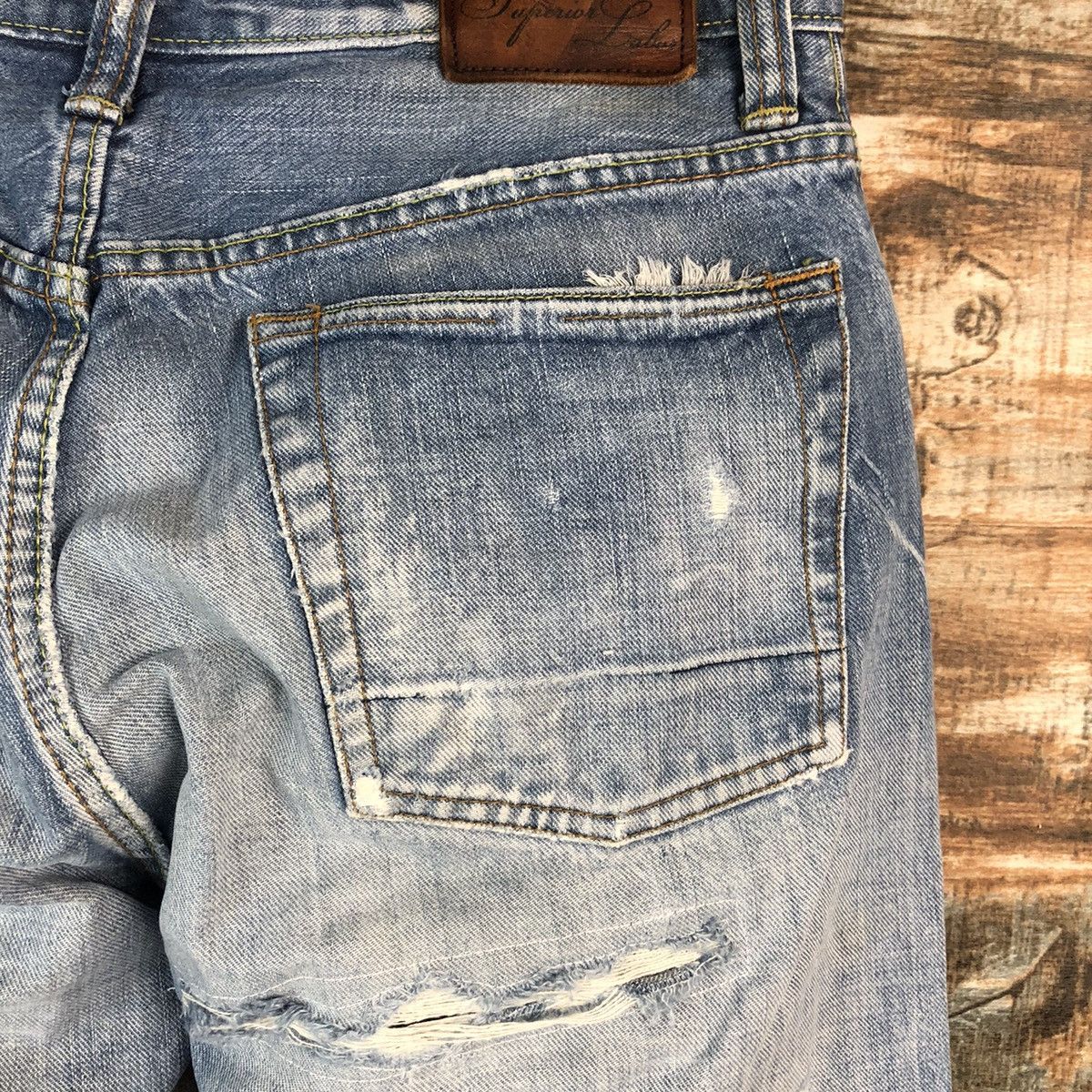 The Superior Labor DL The Superior Labor selvedge Distressed Denim Pants #A2445 Size US 32 / EU 48 - 20 Thumbnail