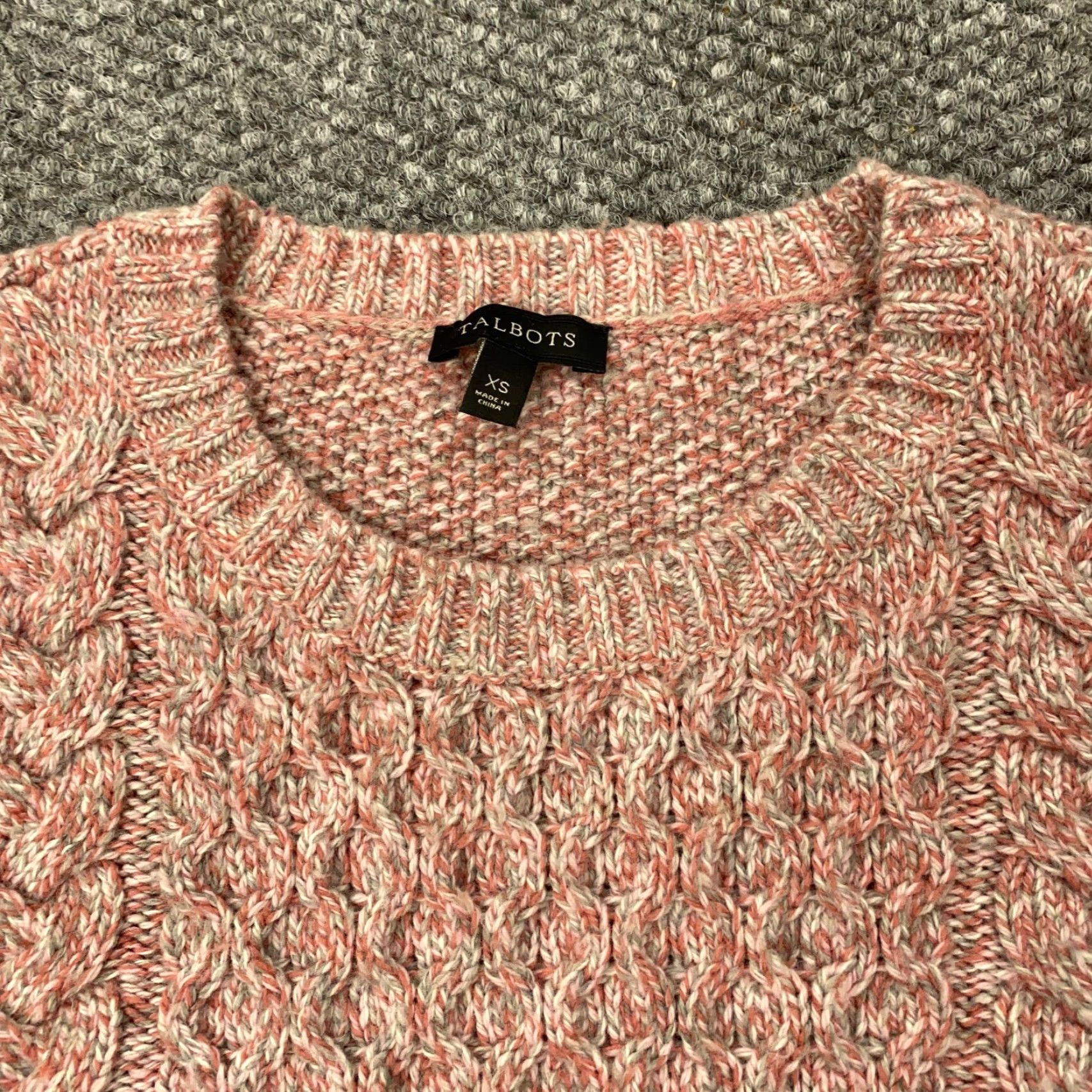 Talbots Talbots Sweater Womens XS Pink Cable-Knit Merino Wool Blend Crew Neck Long Sleeve Pullover Size XS / US 0-2 / IT 36-38 - 3 Thumbnail
