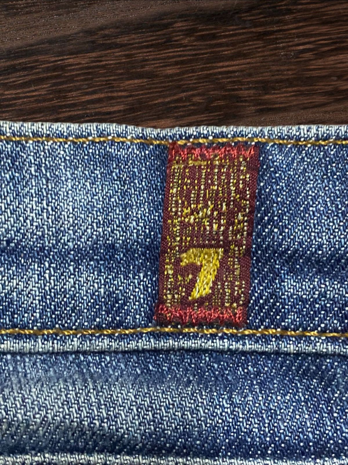 7 For All Mankind × The Great China Wall Vintage 7 All Mind Kind Faded Wash Distressed Flare Jeans Size US 31 - 16 Thumbnail