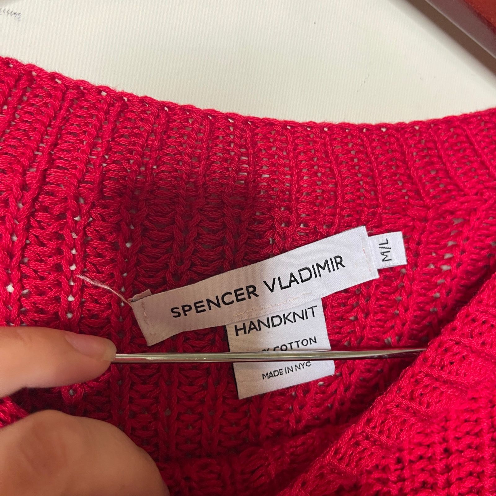 Other Spencer Vladimir red handknit boatneck sweater sz M/L Size M / US 6-8 / IT 42-44 - 2 Thumbnail