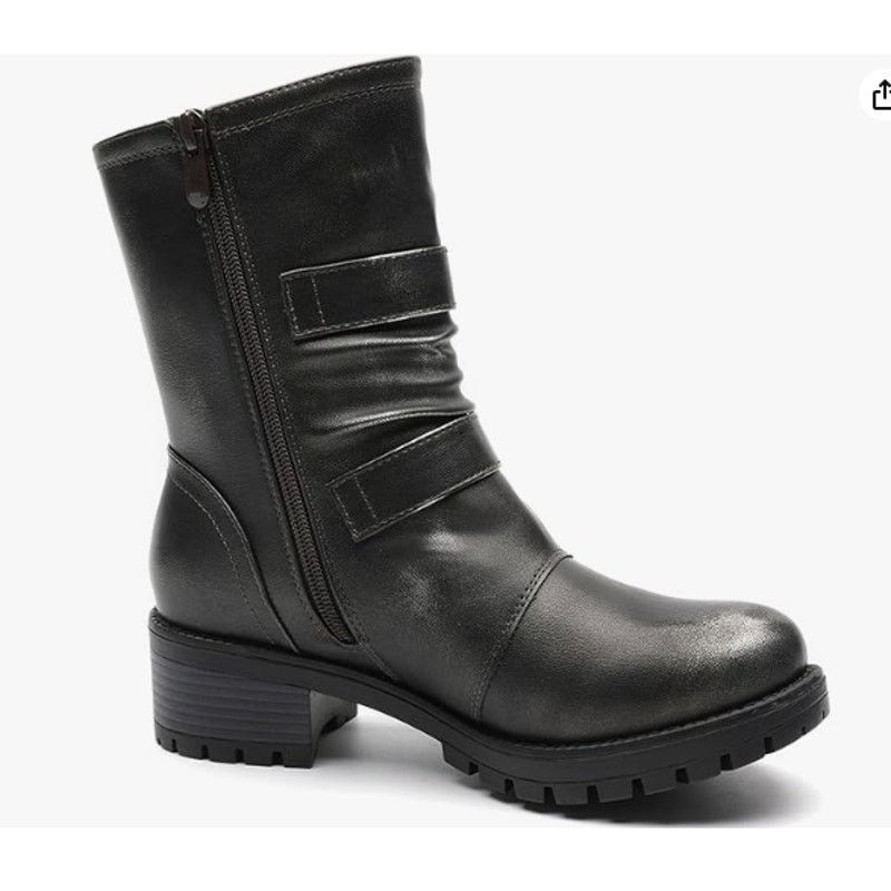 The Unbranded Brand Mid Calf Motorcycle Boots Military boots SIZE 9 DistrBlack Size US 9 / IT 39 - 3 Thumbnail