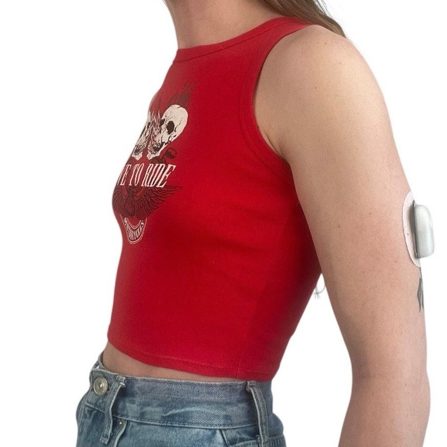 Other Homegirl Society Red Live to Ride Motorcycles Cropped Top Size S / US 4 / IT 40 - 3 Thumbnail