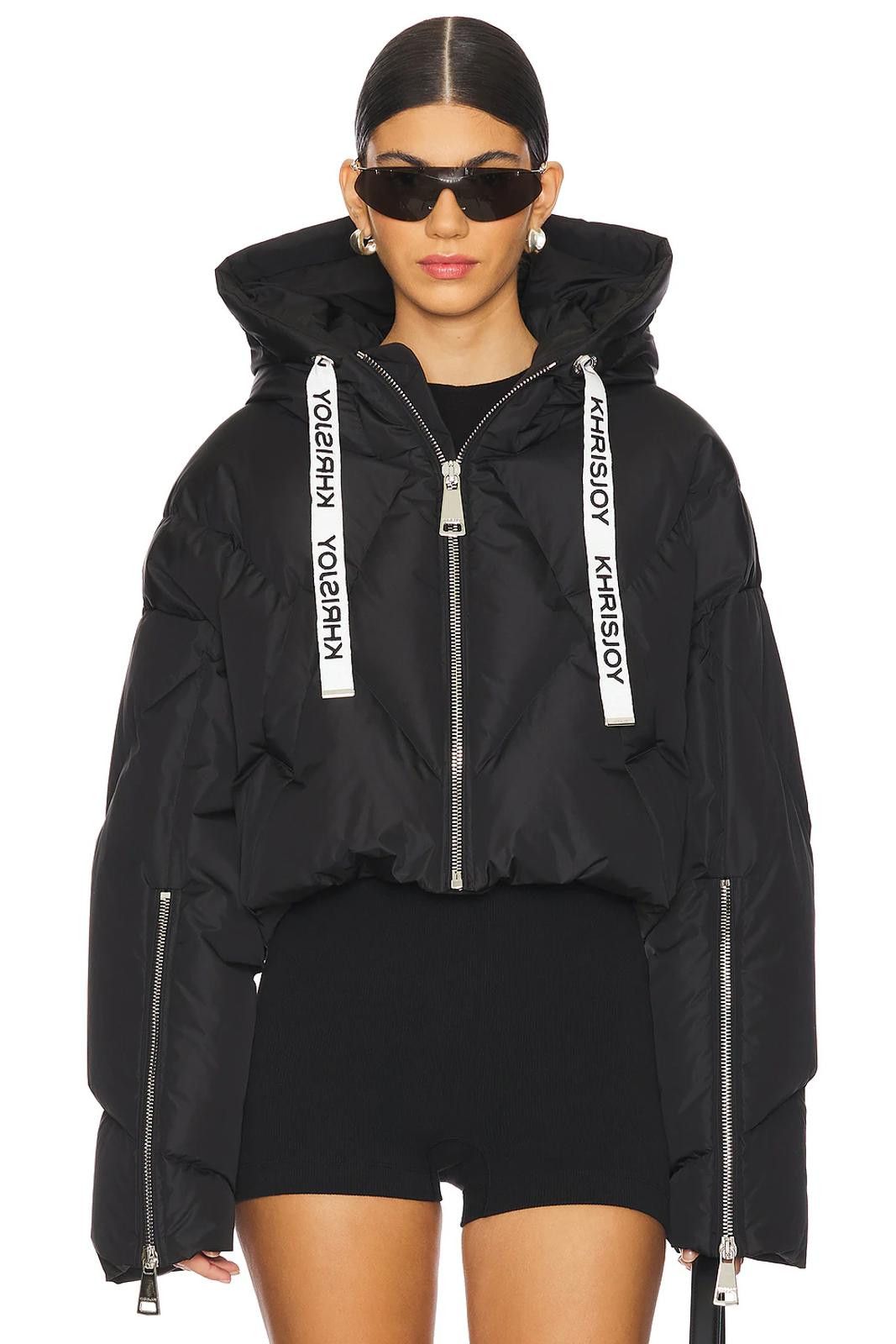 Khrisjoy 'Khris' cropped Iconic puffer jacket black Sz XS