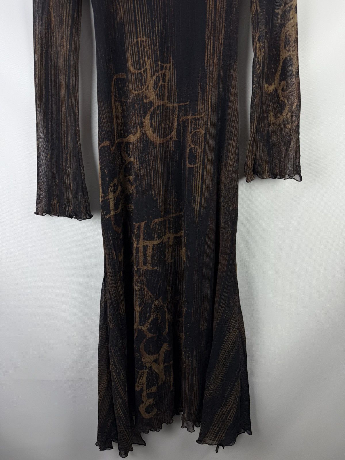 Other Legatte Jeans Mesh Y2K Long Sleeve Overprinted Maxi Dress Size L / US 10 / IT 46 - 5 Thumbnail