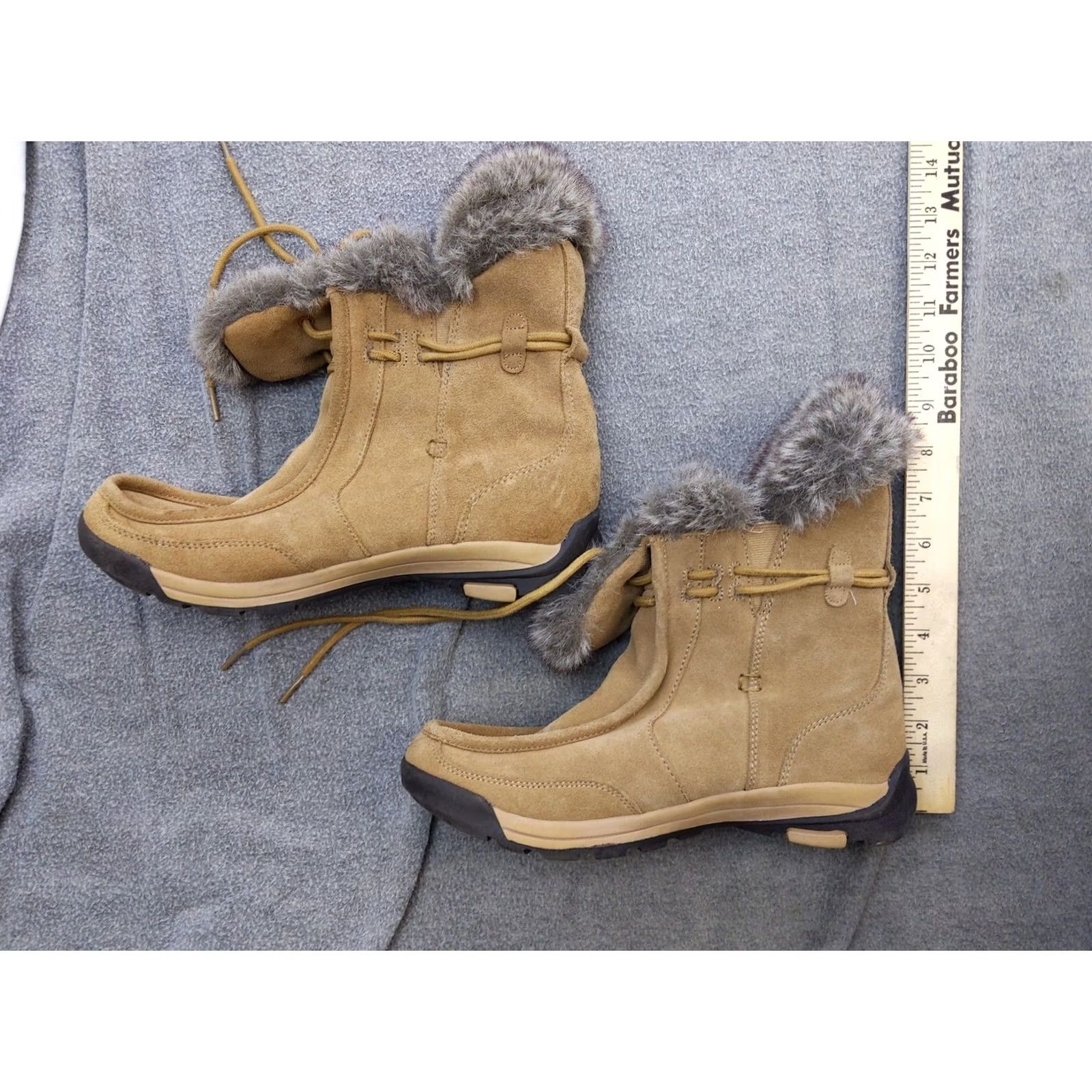 Lands' End Lands' End Snow Boots Womens Size 8 B 38.5 Brown Suede Faux Fur Ankle Winter Shoes Boot Size US 8 / IT 38 - 2 Thumbnail