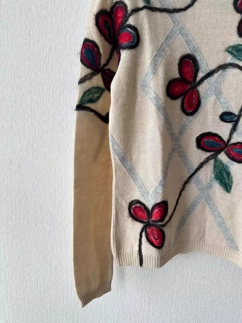 Kenzo KENZO Floral embroidered sweater Size L / US 10 / IT 46 - 4 Thumbnail