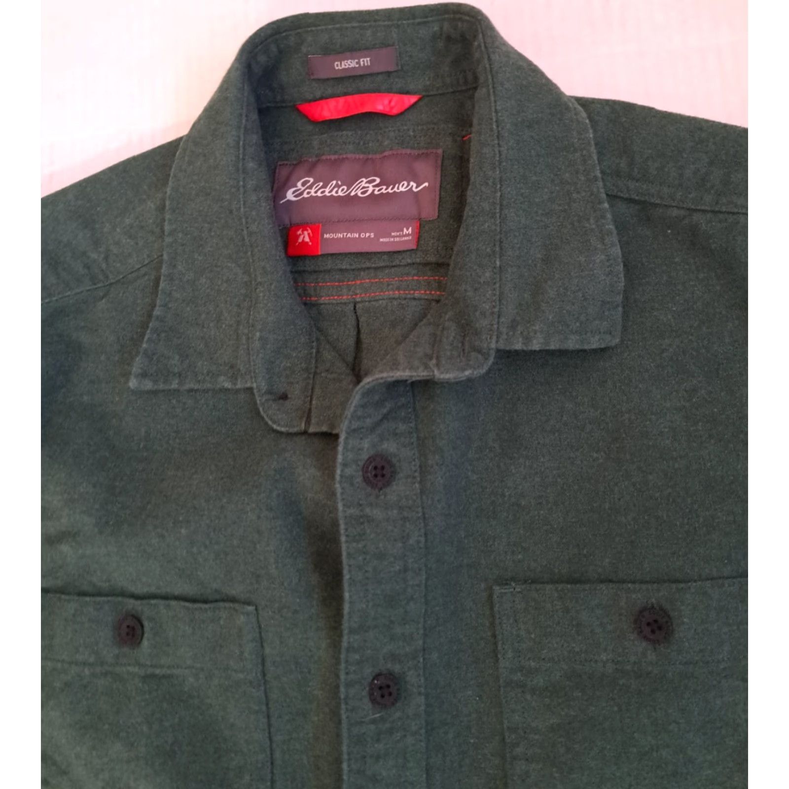 Eddie Bauer Vintage Eddie Bauer Mountain OPS Green Cotton Chamois Button Shirt Medium Size US M / EU 48-50 / 2 - 2 Thumbnail