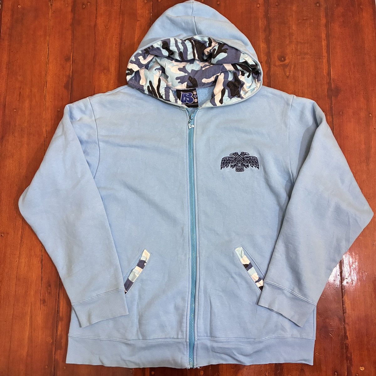 Japanese Brand Japanese brand blue-blue hoodie Size US XL / EU 56 / 4 - 1 Thumbnail