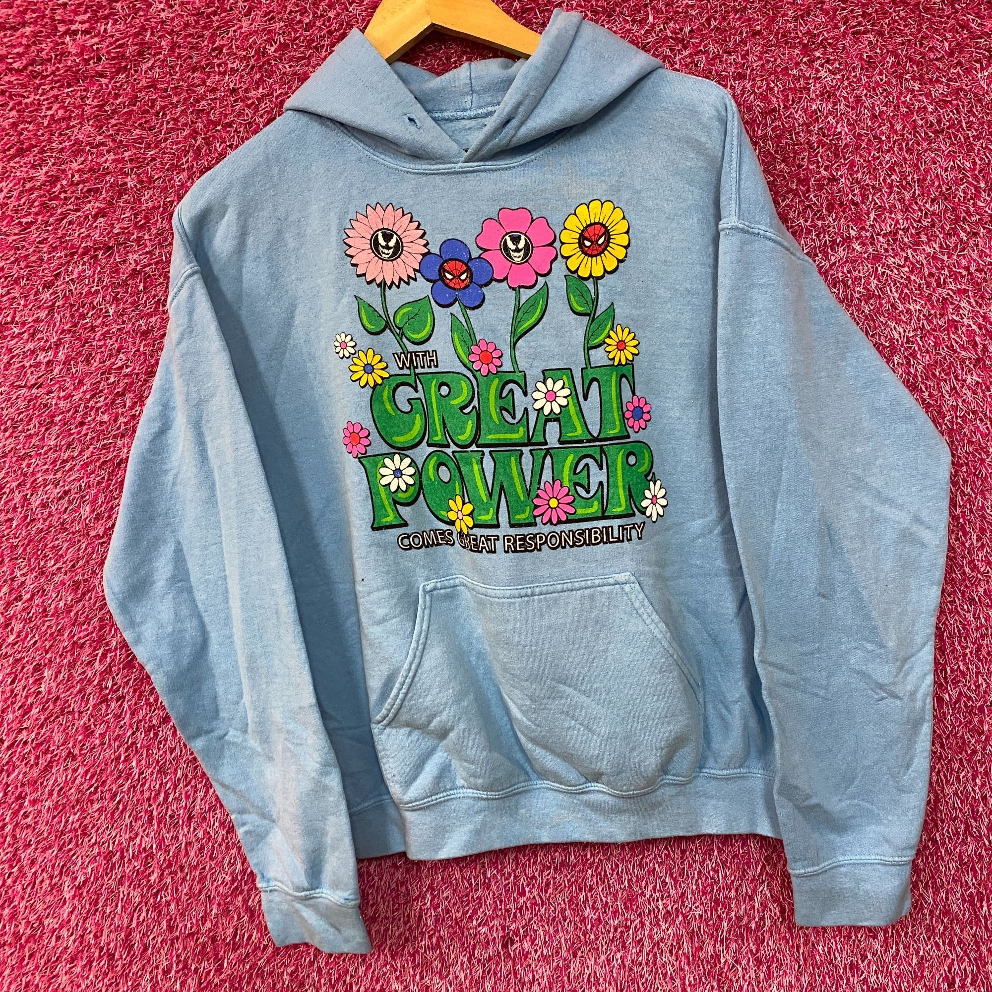 Marvel Comics Marvel's Spiderman With Great Power flower hoodie size SM Size US S / EU 44-46 / 1 - 3 Thumbnail