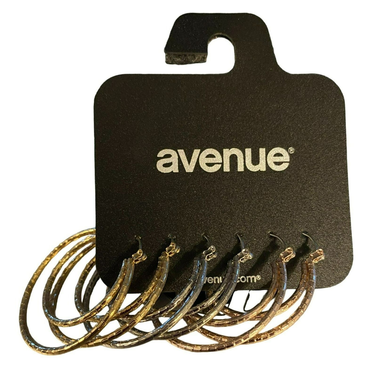 Avenue 3 pair NWT Avenue Gold, Rose Gold, and Silver Tone Textured Size ONE SIZE - 1 Thumbnail